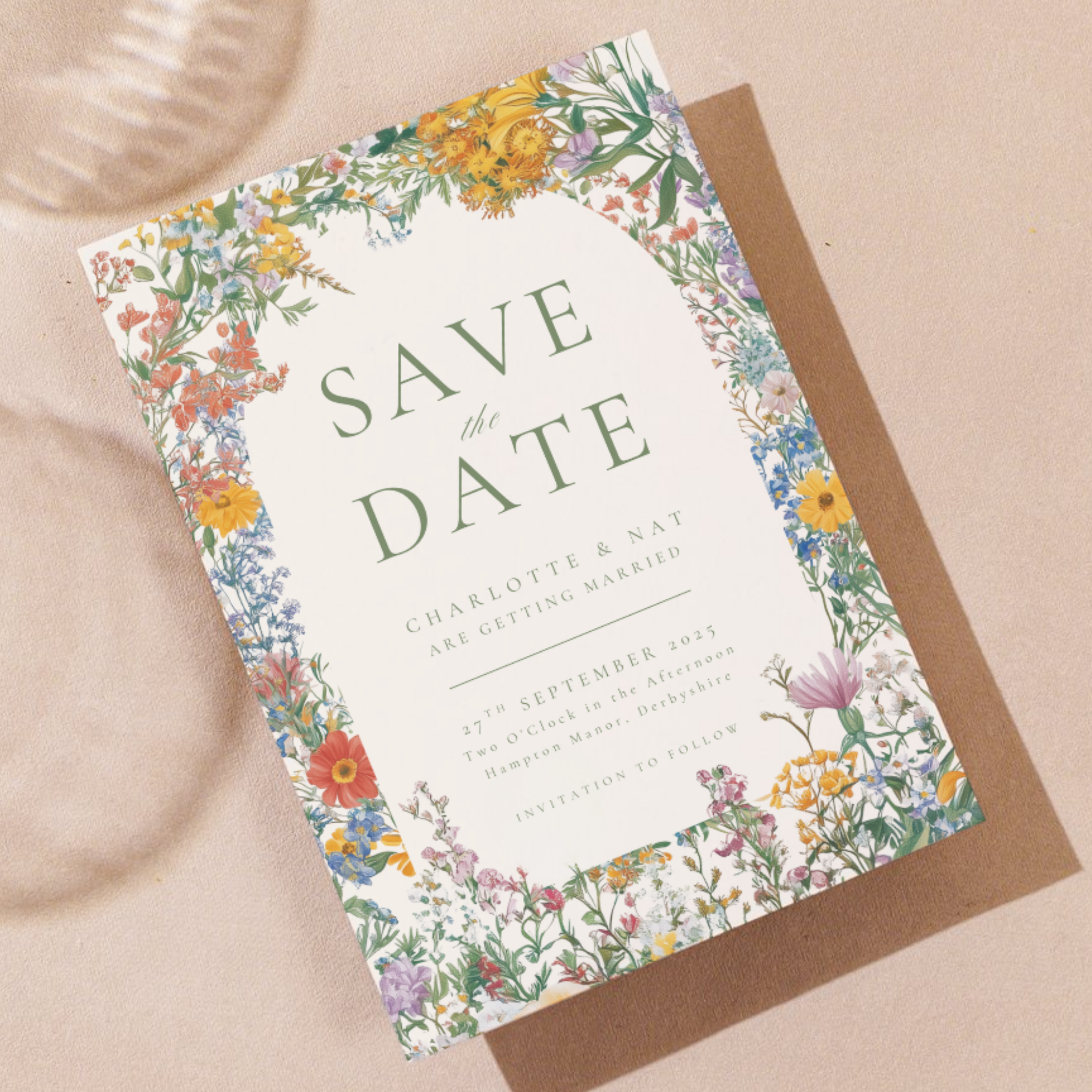 Pastel Floral Arch Save The Date