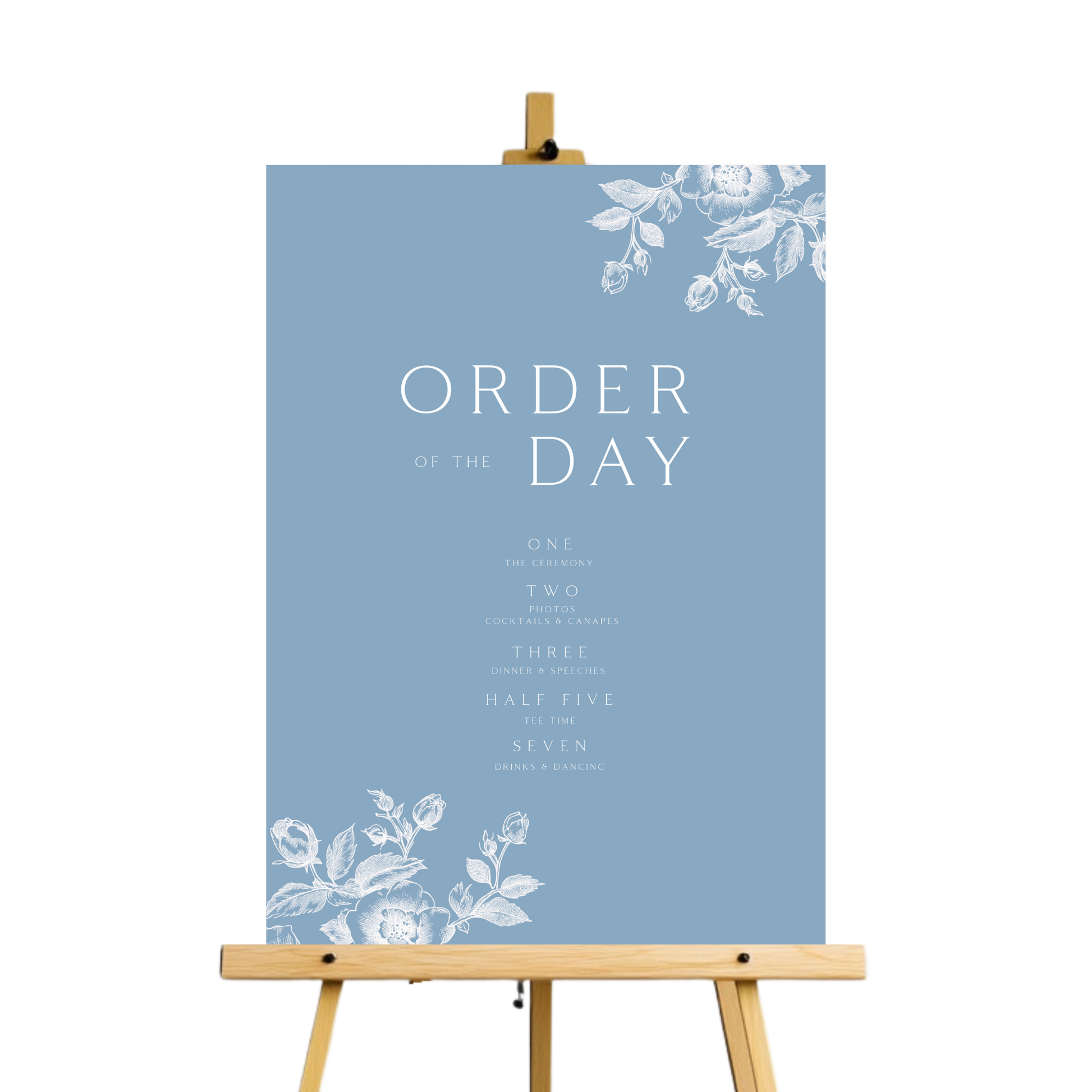 Rose Etching Order Of The Day Sign (Dusty Blue)
