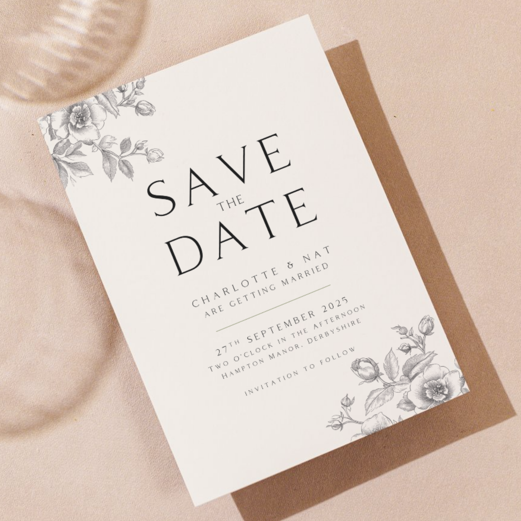 Rose Etching Save The Date