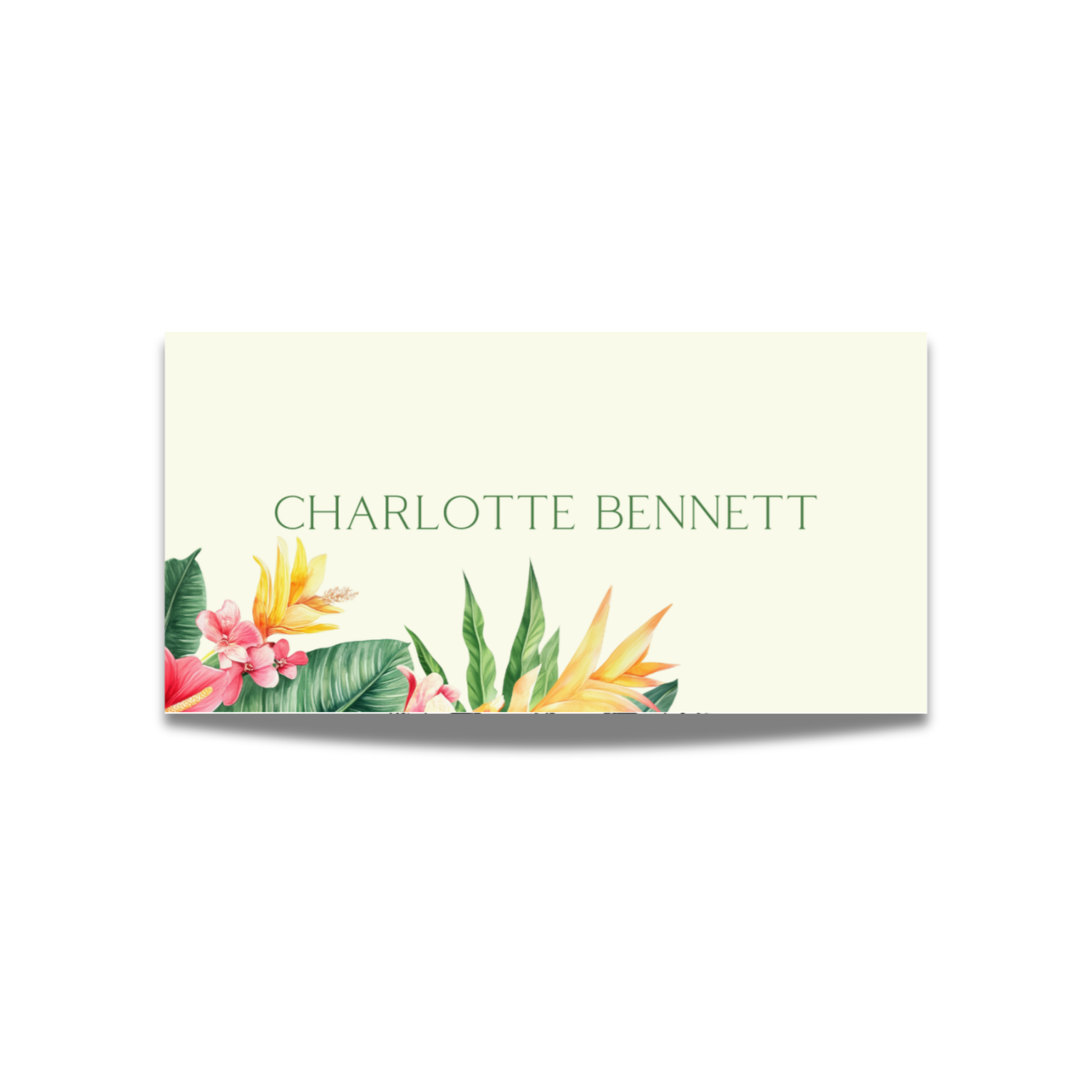 Tropical Florals Name Place Cards