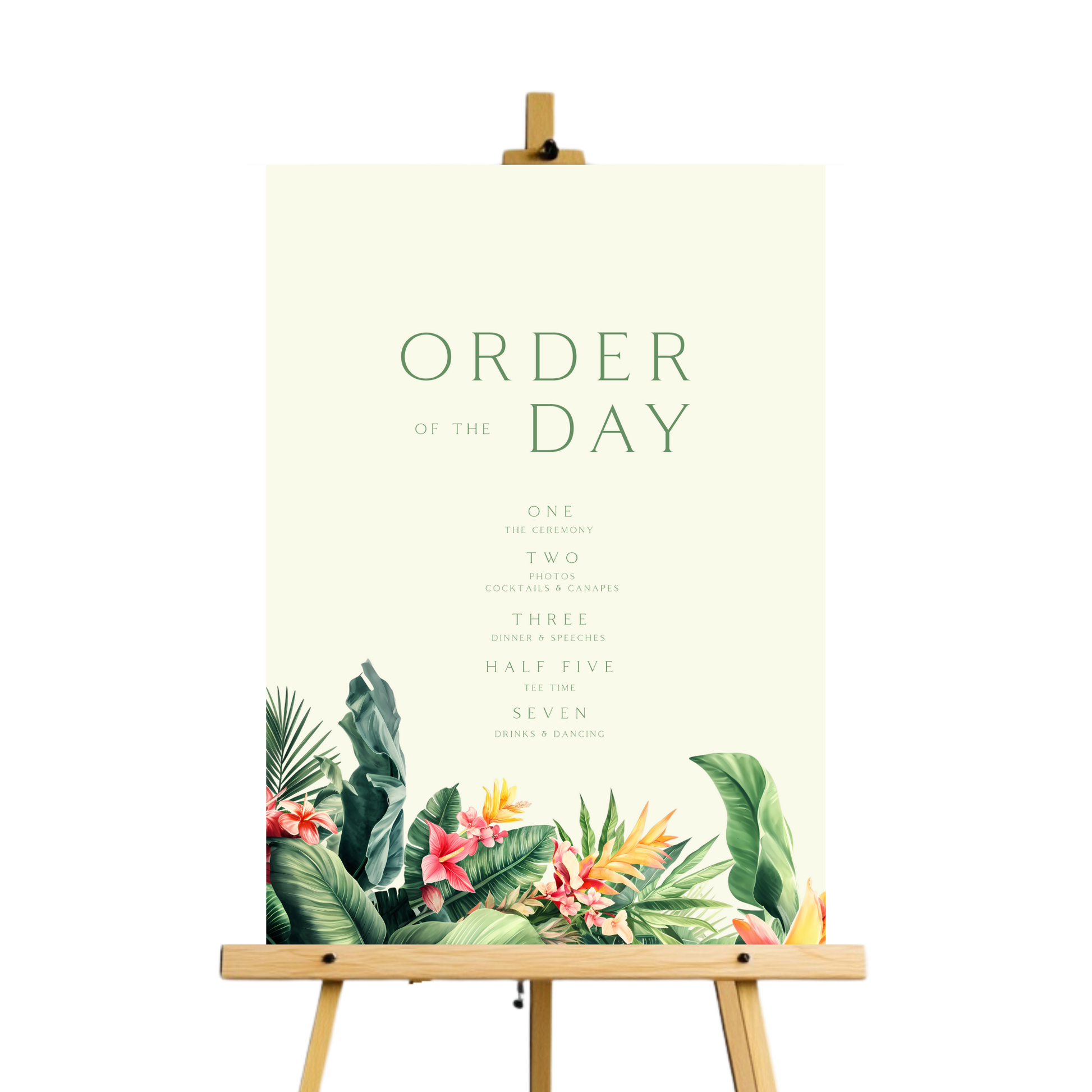 Tropical Florals Order Of The Day Sign