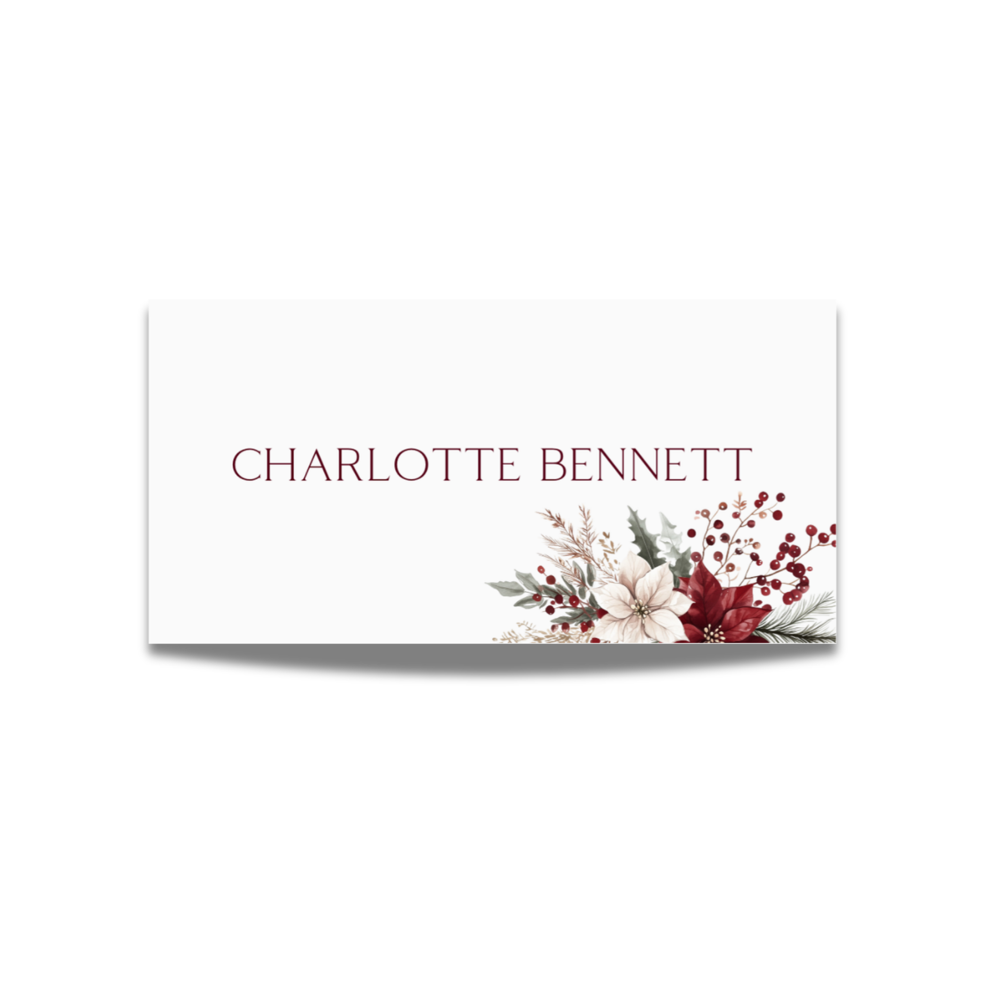 Winter Florals Name Place Cards