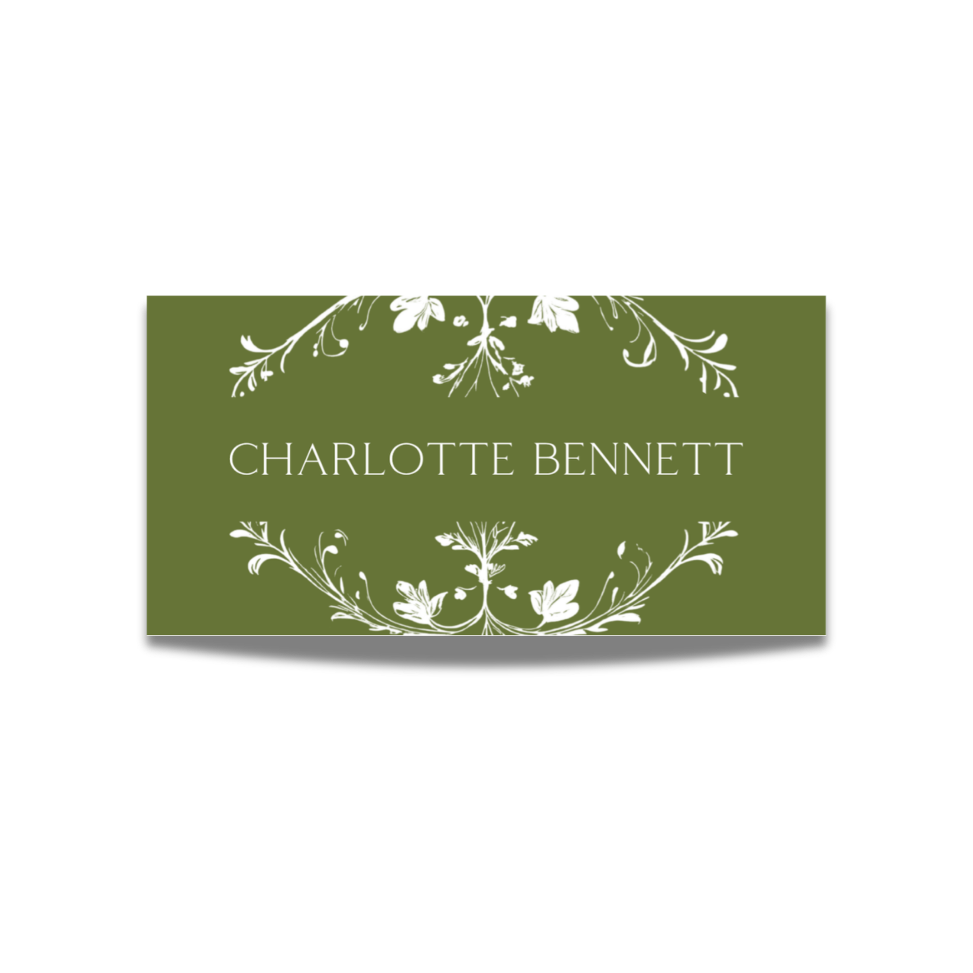Illustrated Floral Arch Name Place Cards (Green)