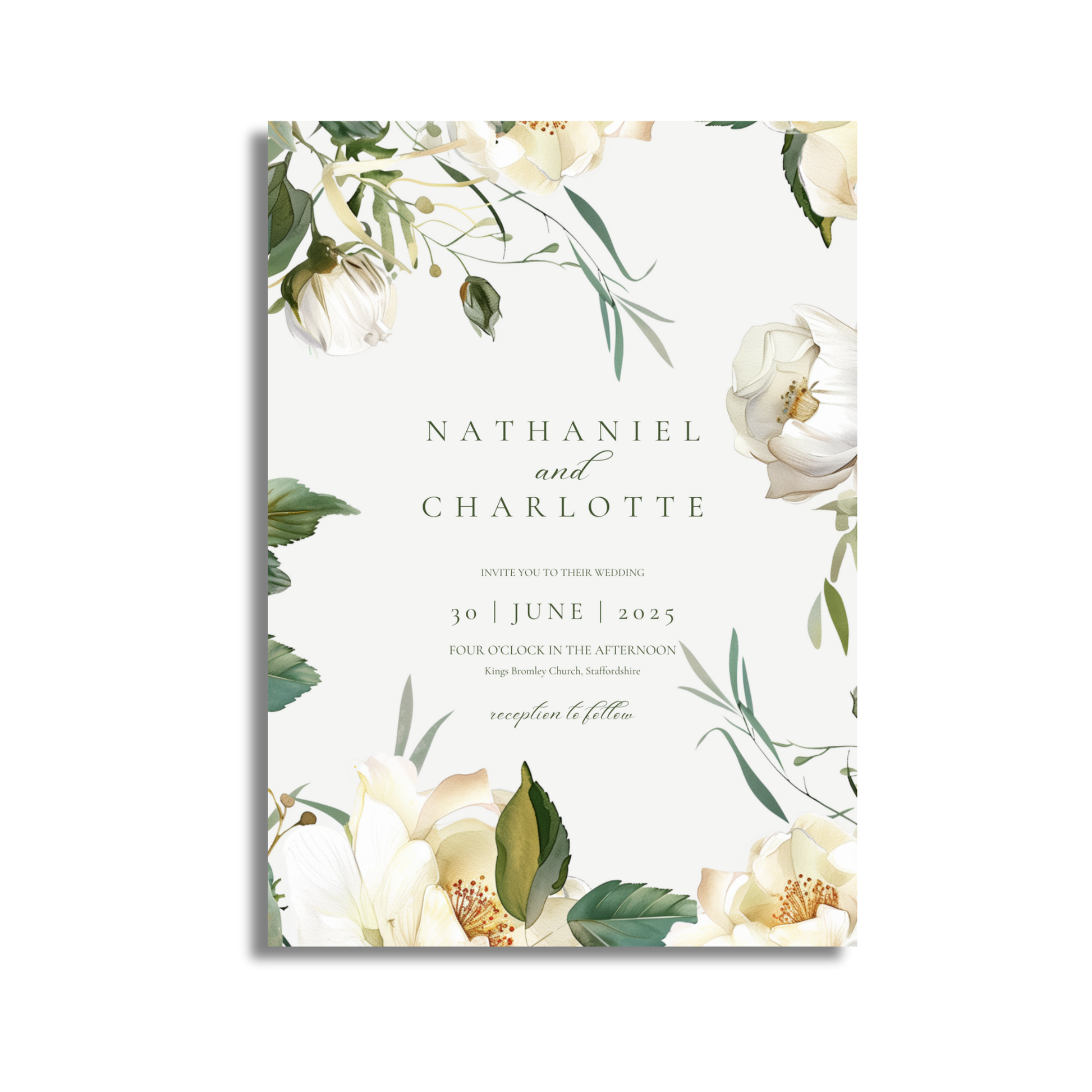 White Florals Invite & RSVP