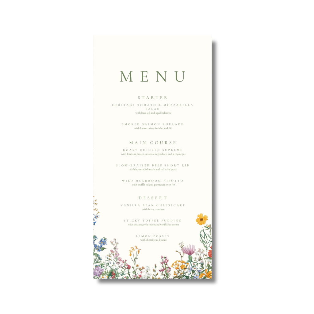 Pastel Floral Arch Menu