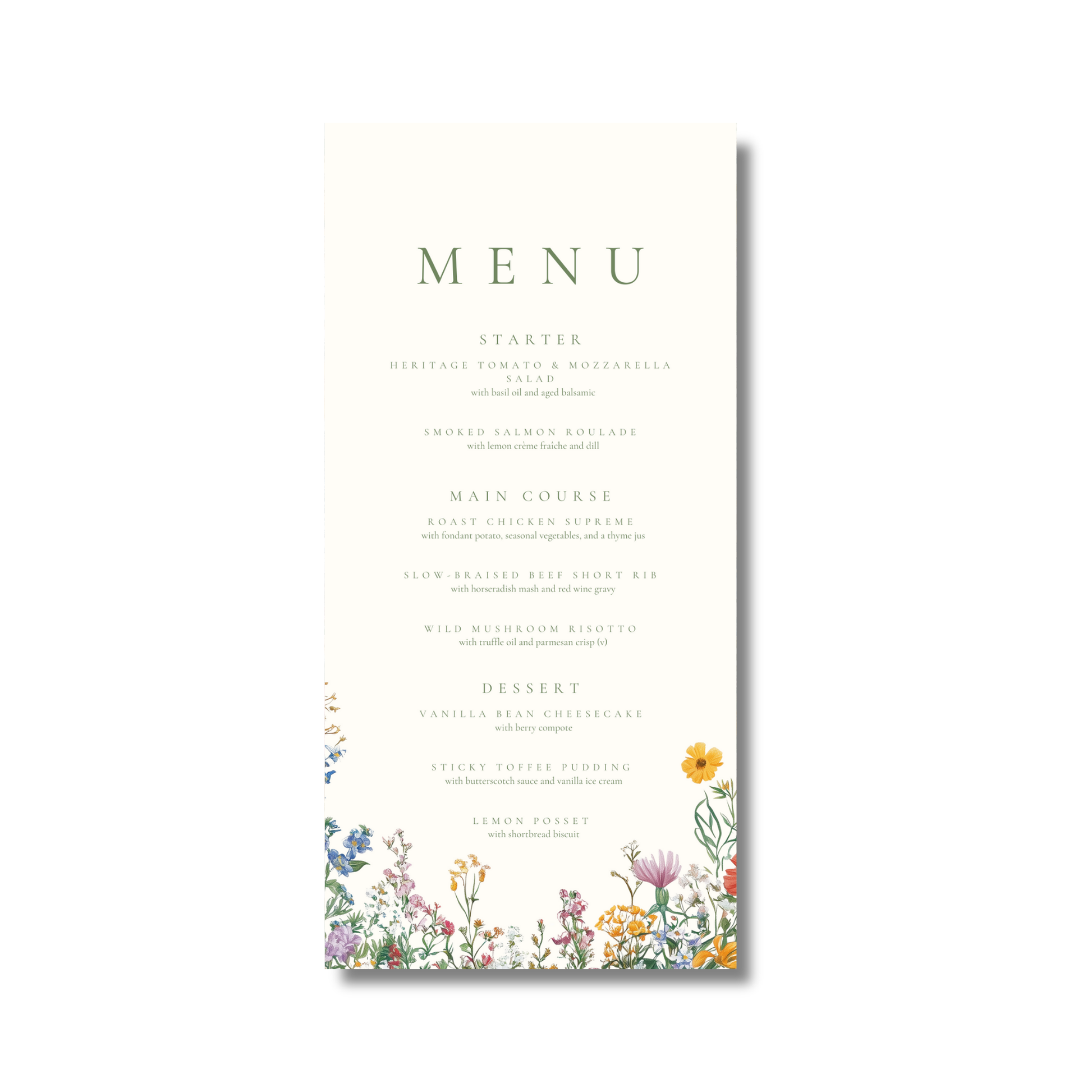 Pastel Floral Arch Menu