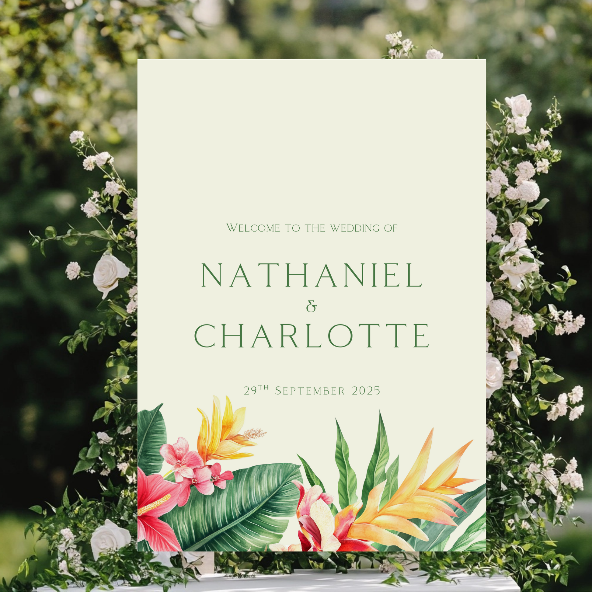 Tropical Florals Welcome Sign