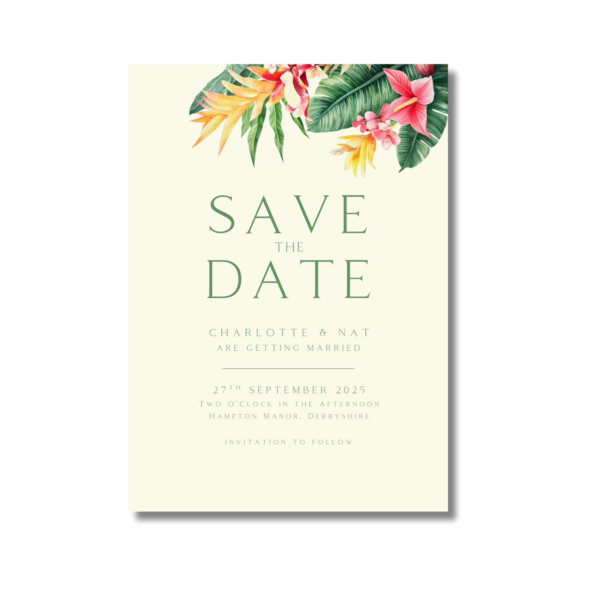 Tropical Florals Save The Date