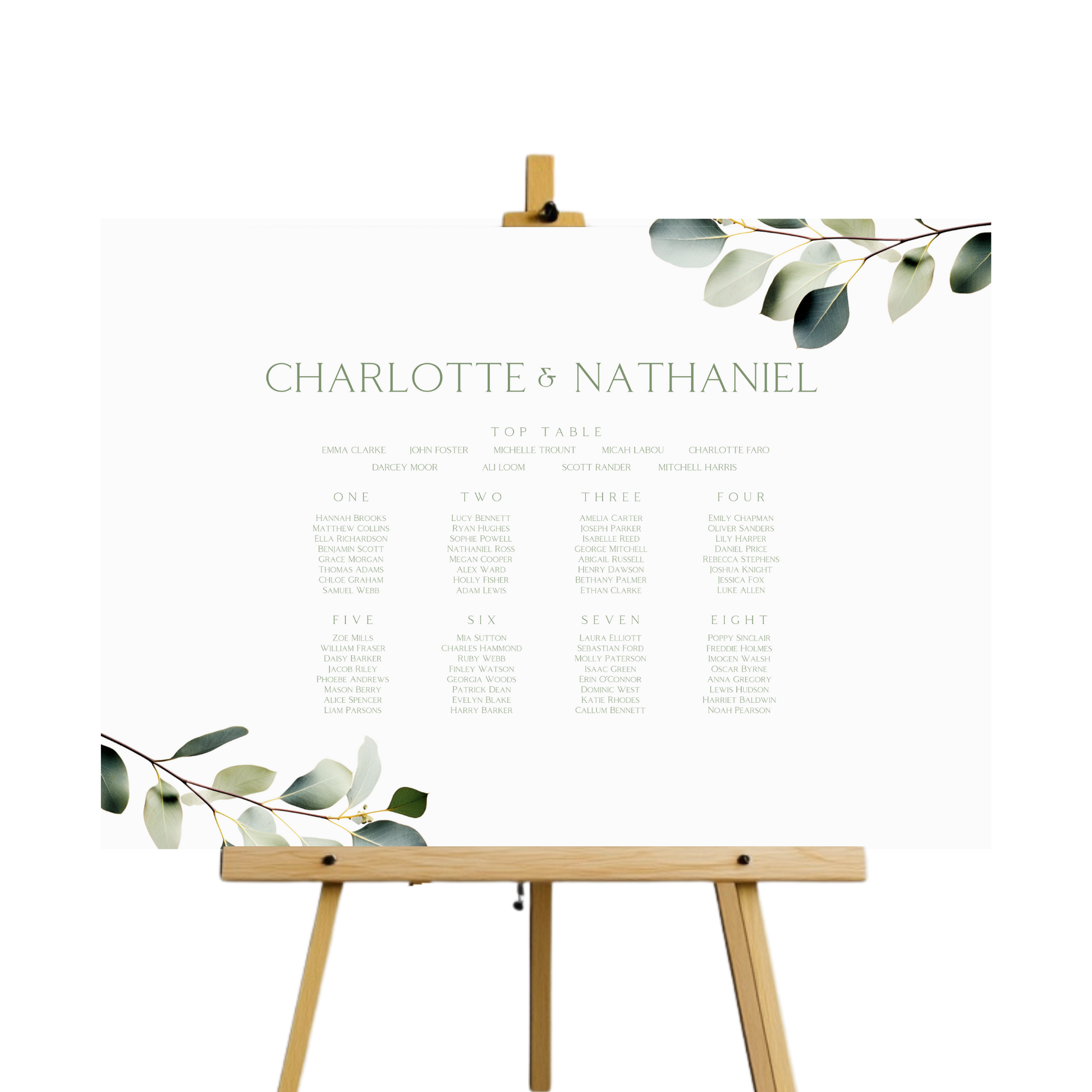 Eucalyptus Seating Plan Sign