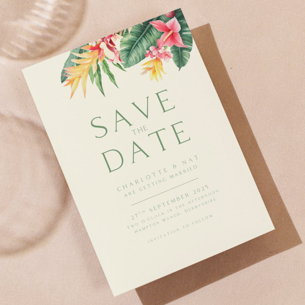 Tropical Florals Save The Date