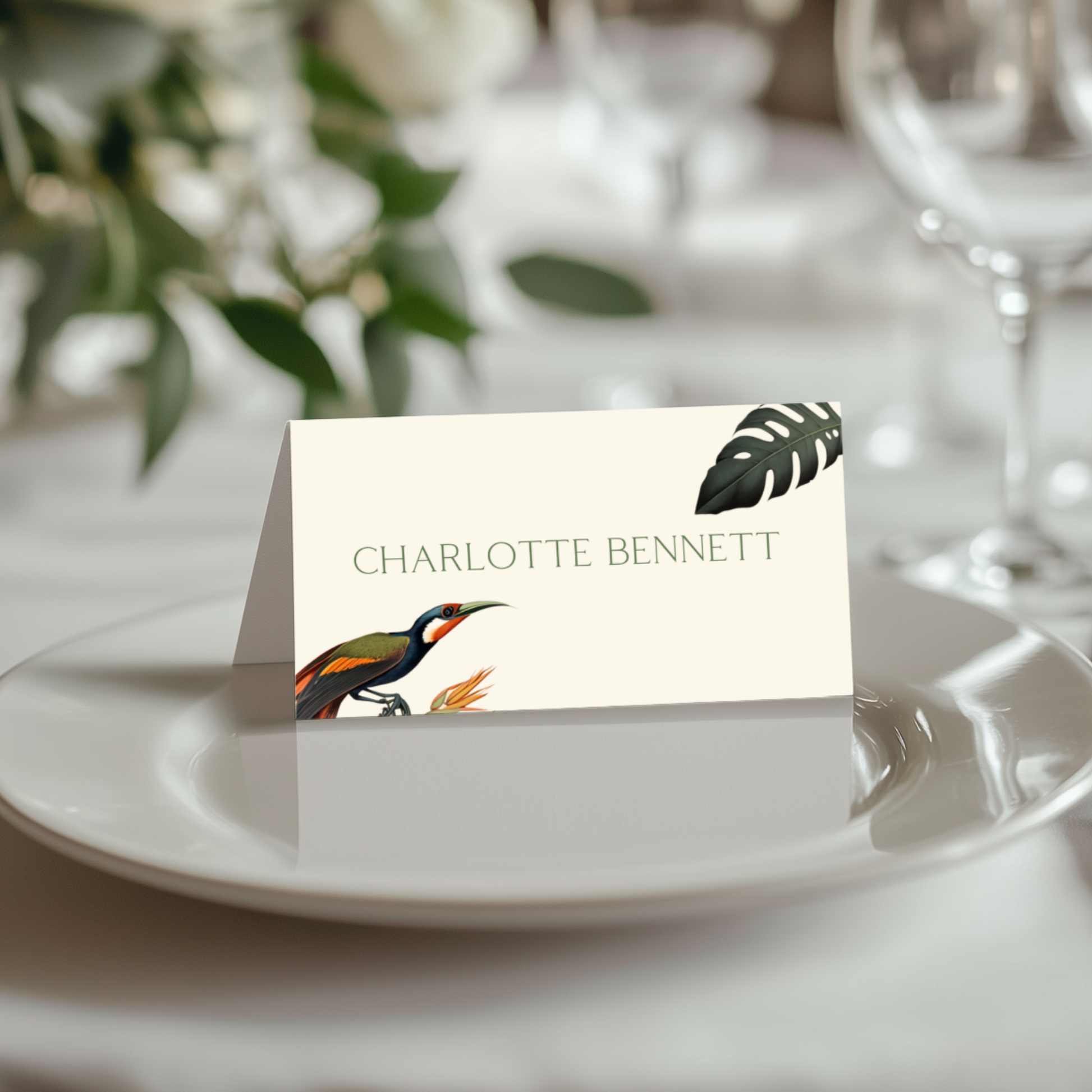 Birds Of Paradise Name Place Cards