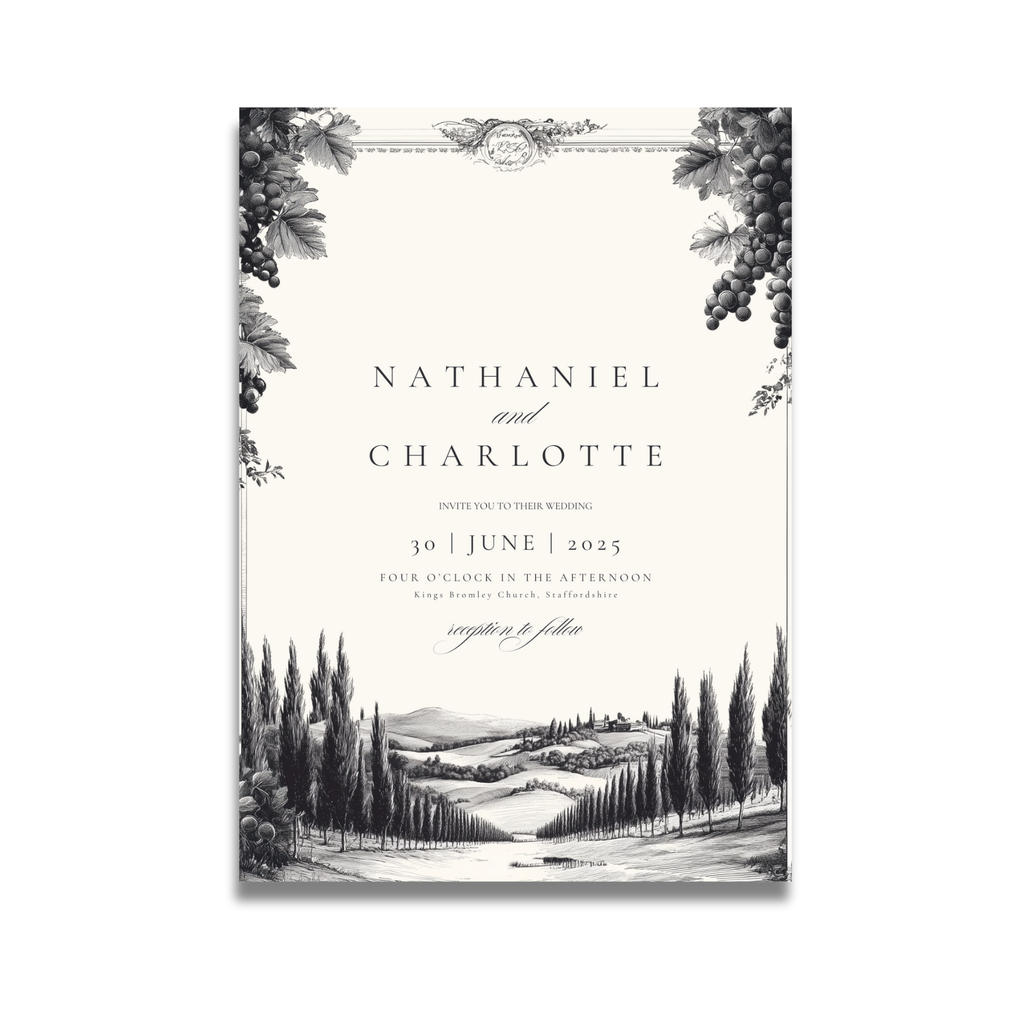 Vineyard Etching Invite & RSVP