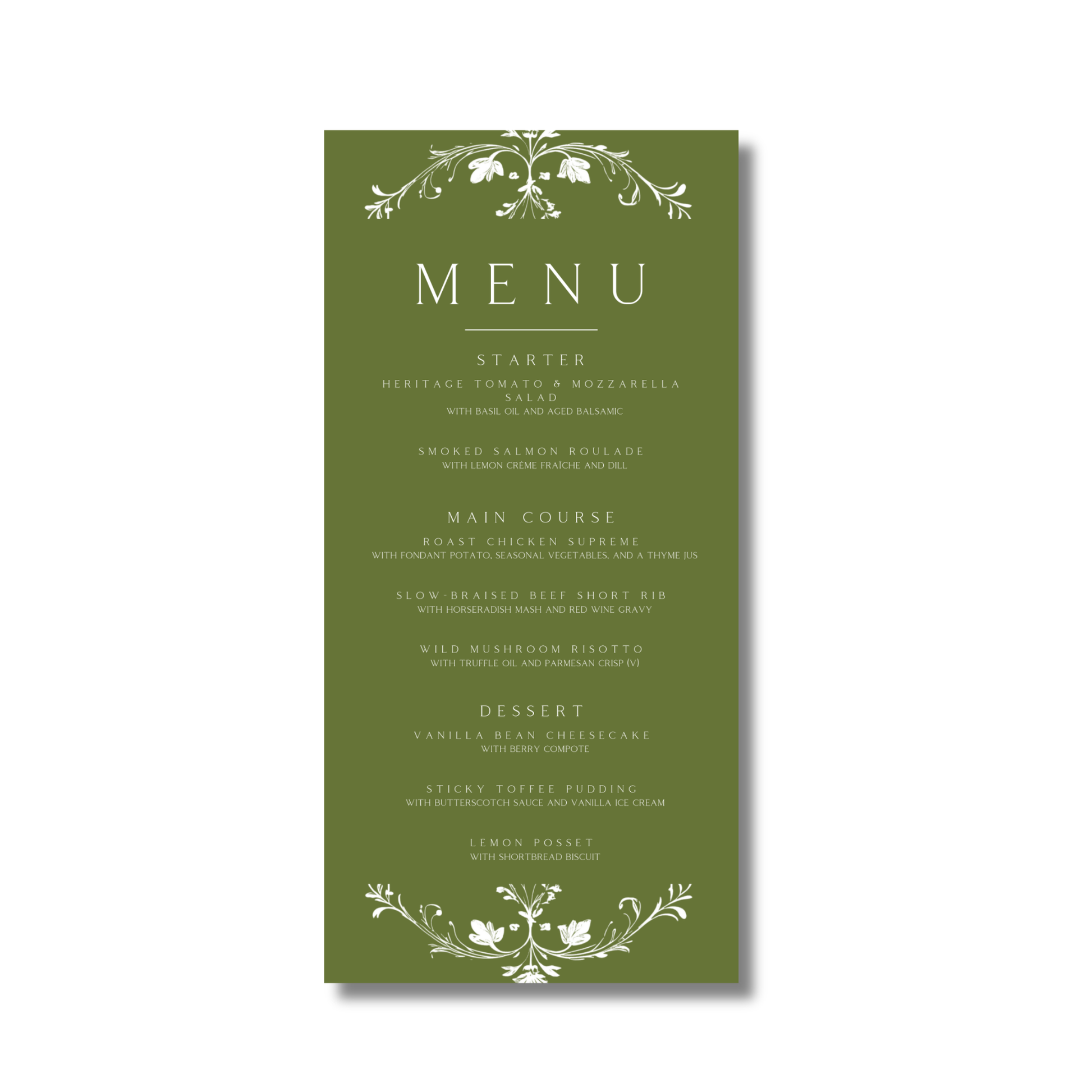 Illustrated Floral Arch Menu (Green)