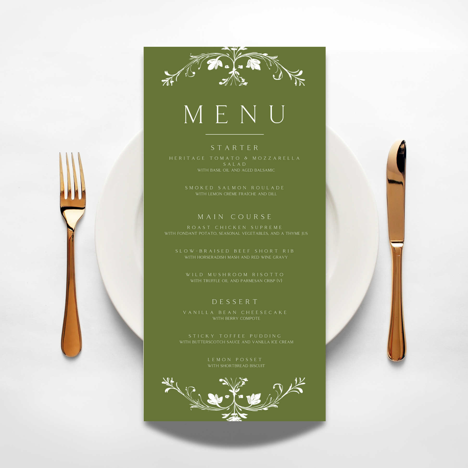 Illustrated Floral Arch Menu (Green)