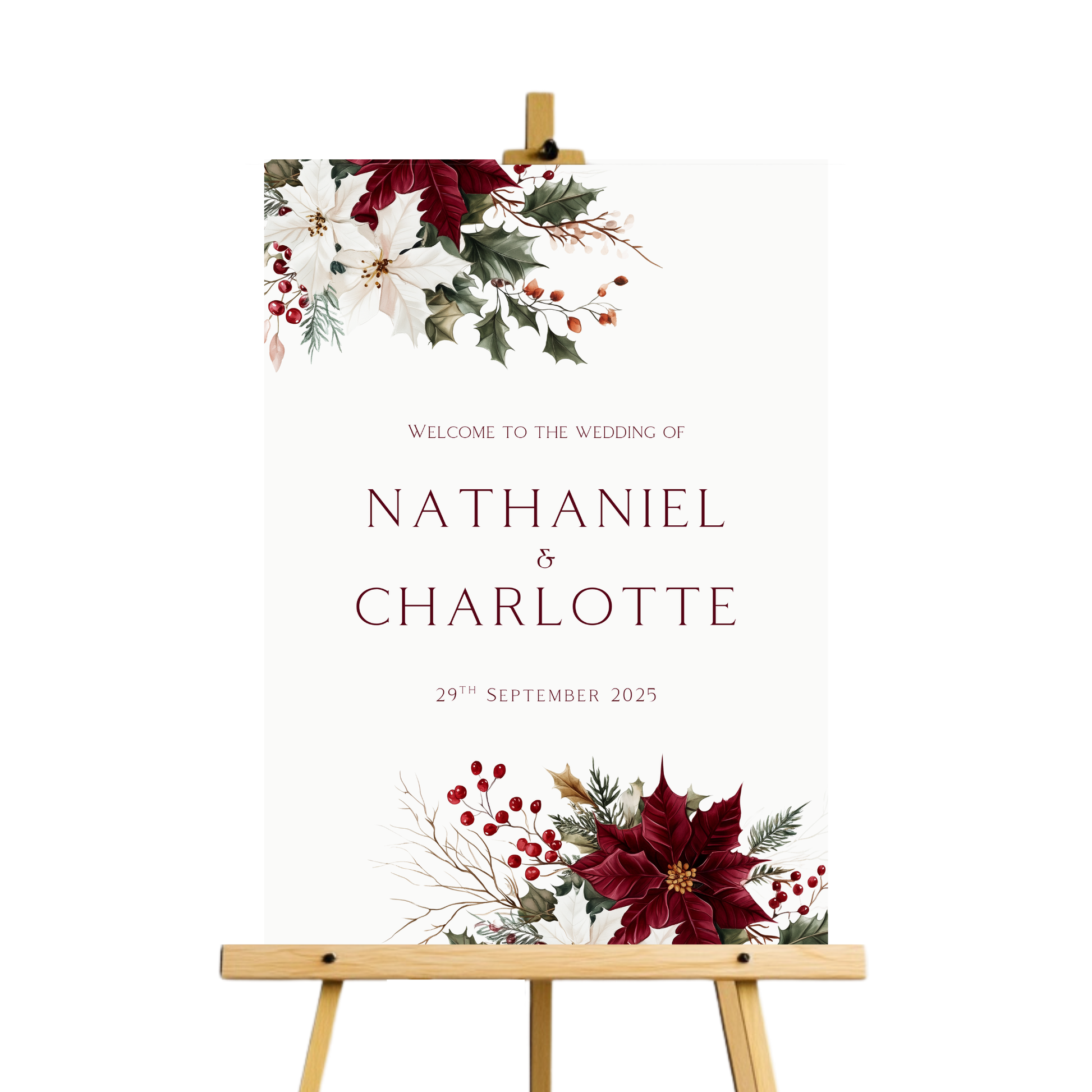 Winter Florals Welcome Sign