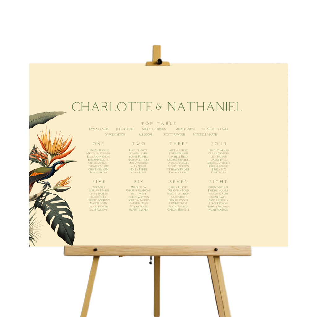 Birds Of Paradise Seating Plan Sign