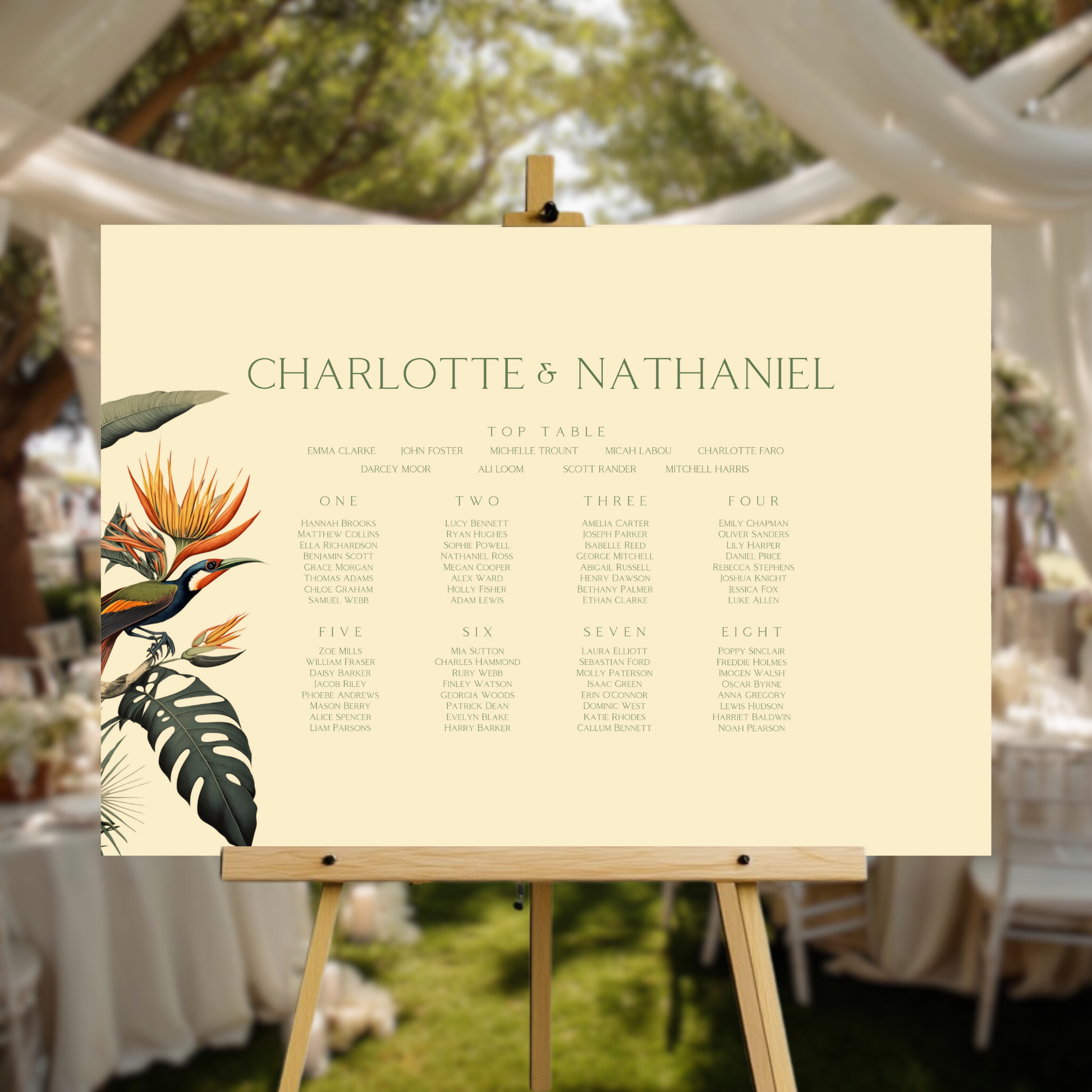 Birds Of Paradise Seating Plan Sign