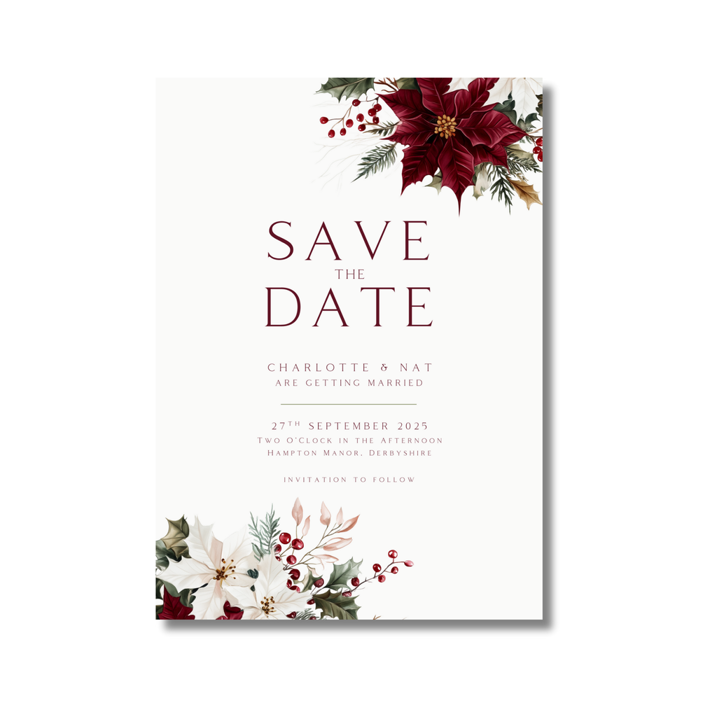 Winter Florals Save The Date