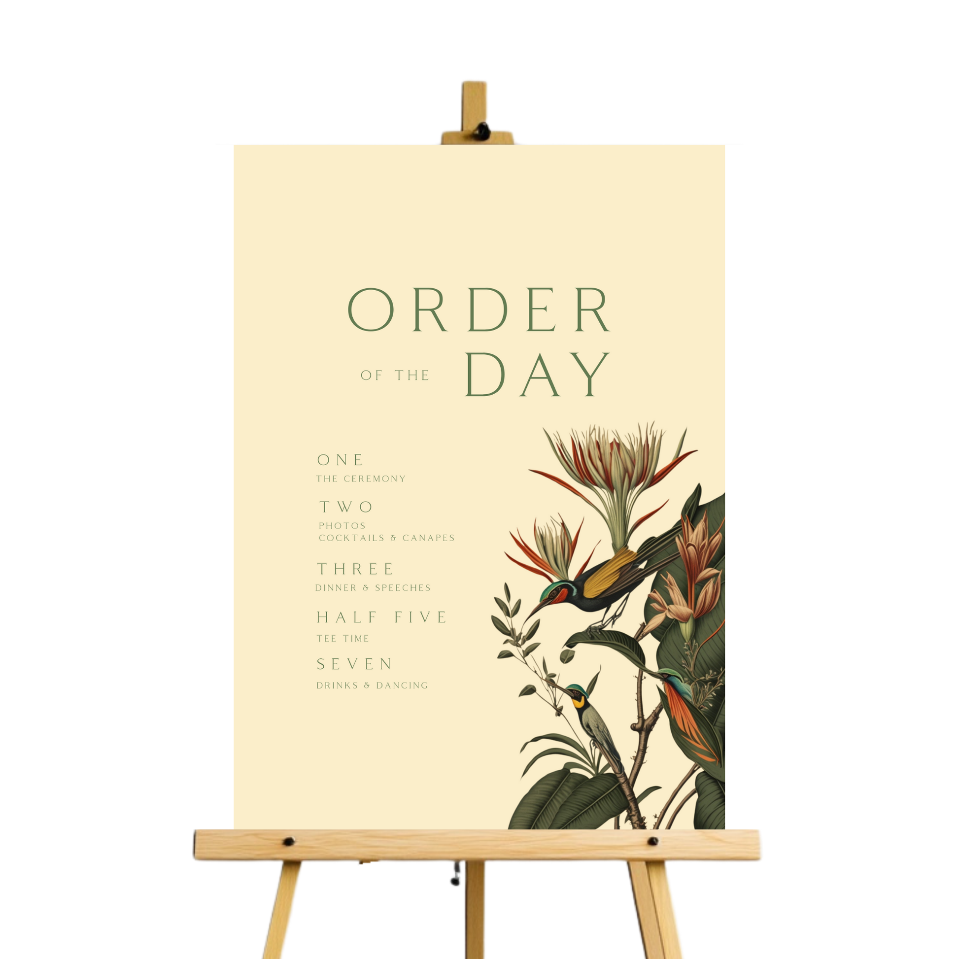Birds Of Paradise Order Of The Day Sign
