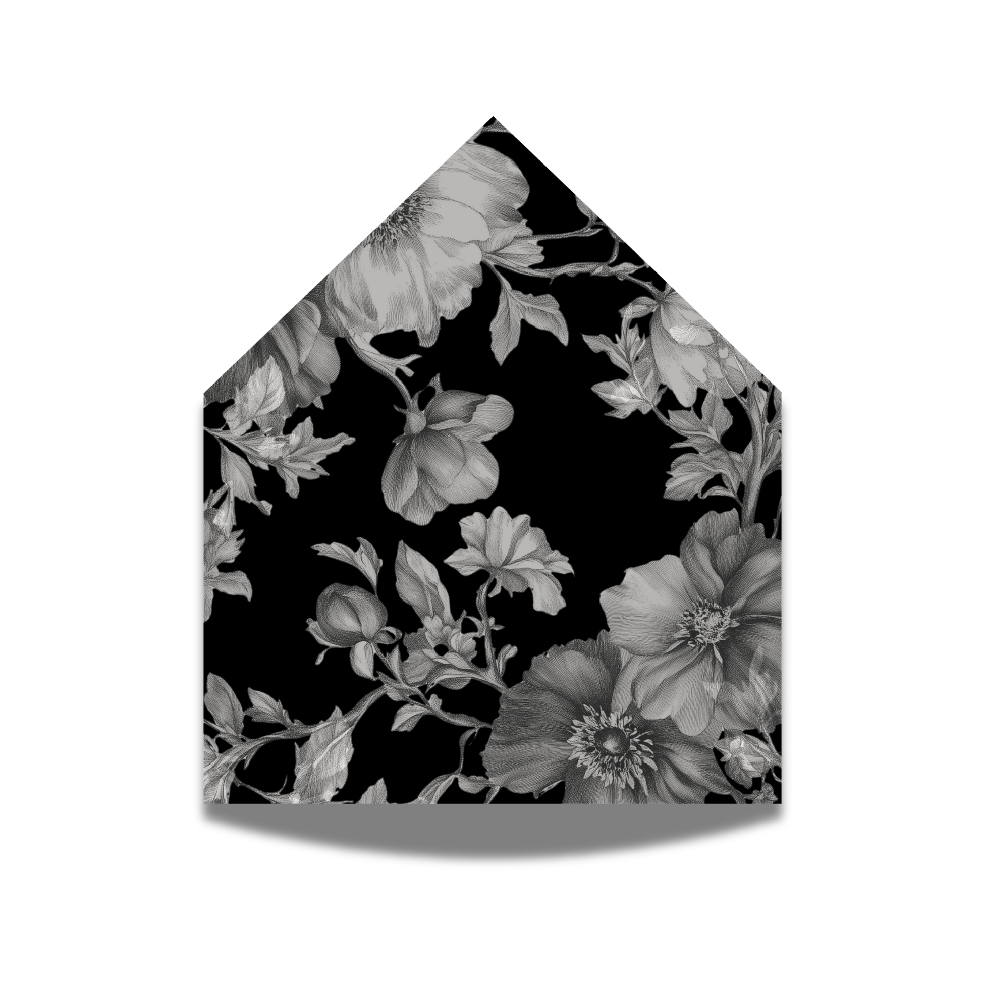 Simple Monochrome Vintage Florals Envelope Liner