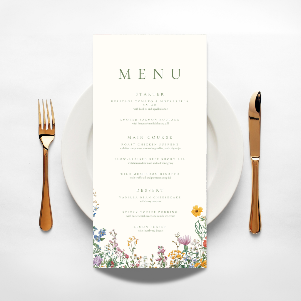Pastel Floral Arch Menu