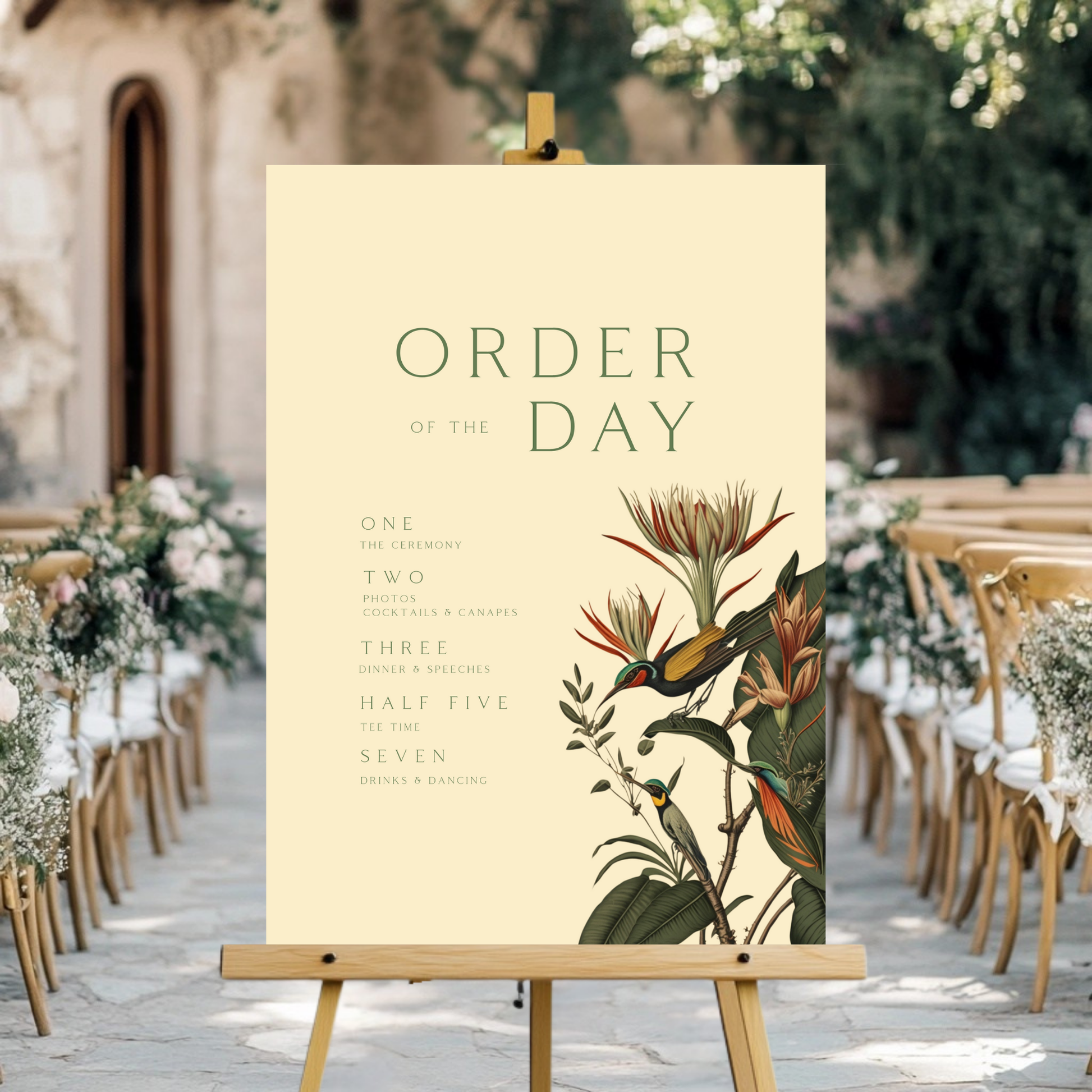Birds Of Paradise Order Of The Day Sign