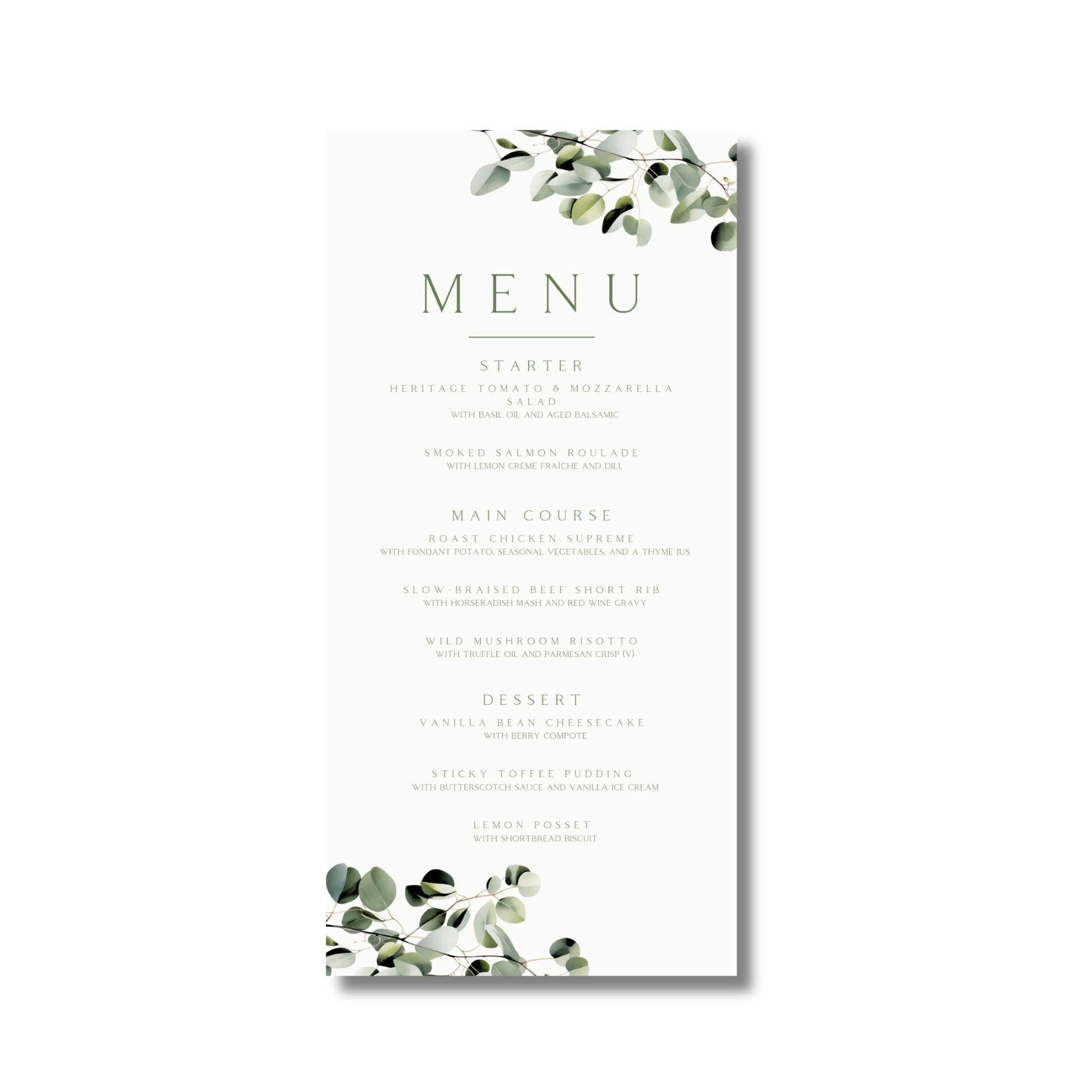 Eucalyptus Menu