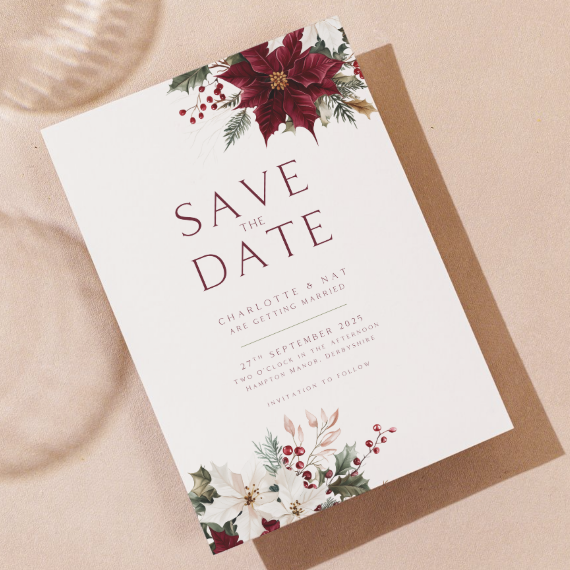 Winter Florals Save The Date
