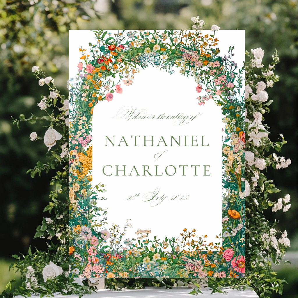 Bright & Busy Florals Welcome Sign