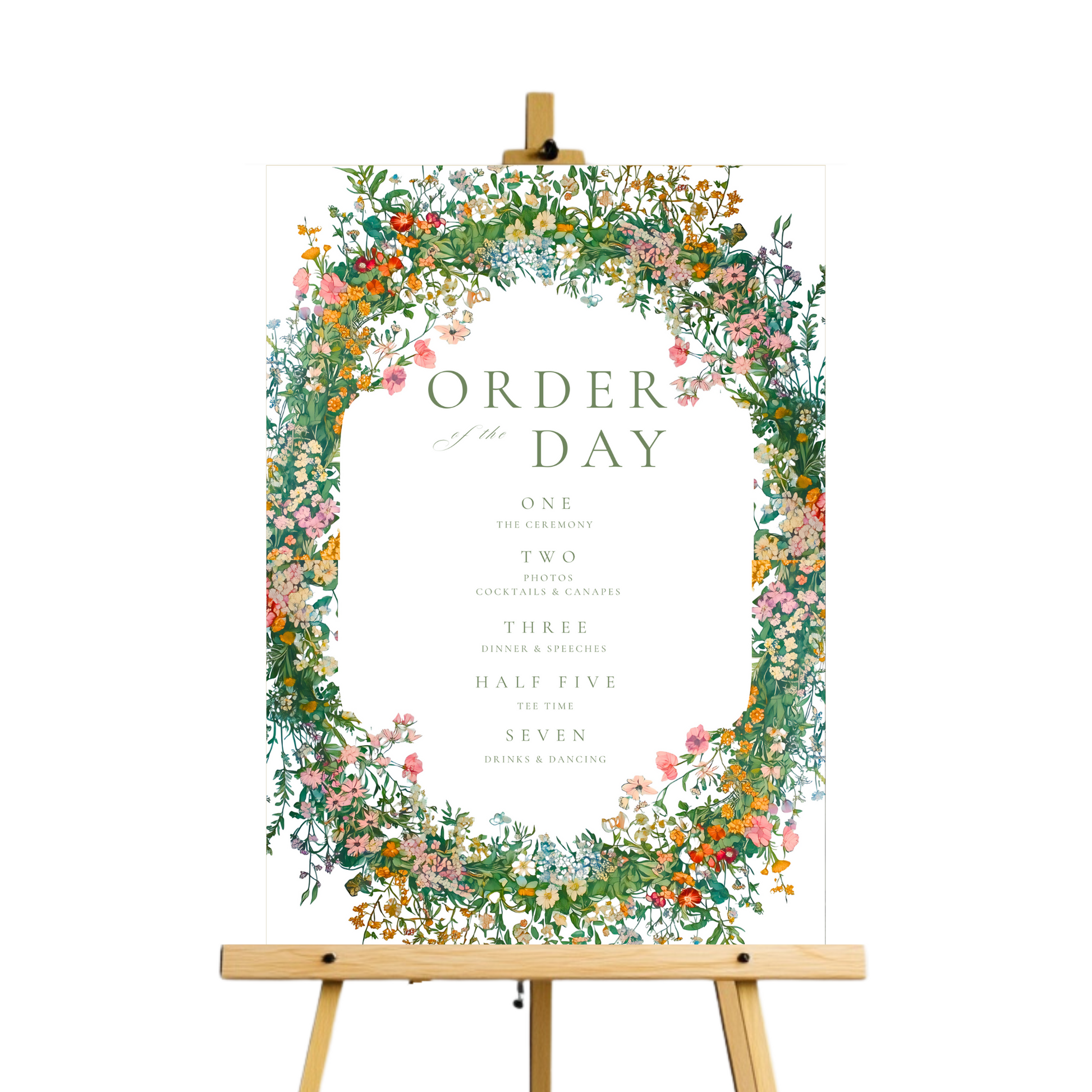 Busy & Bright Florals Order Of The Day Sign