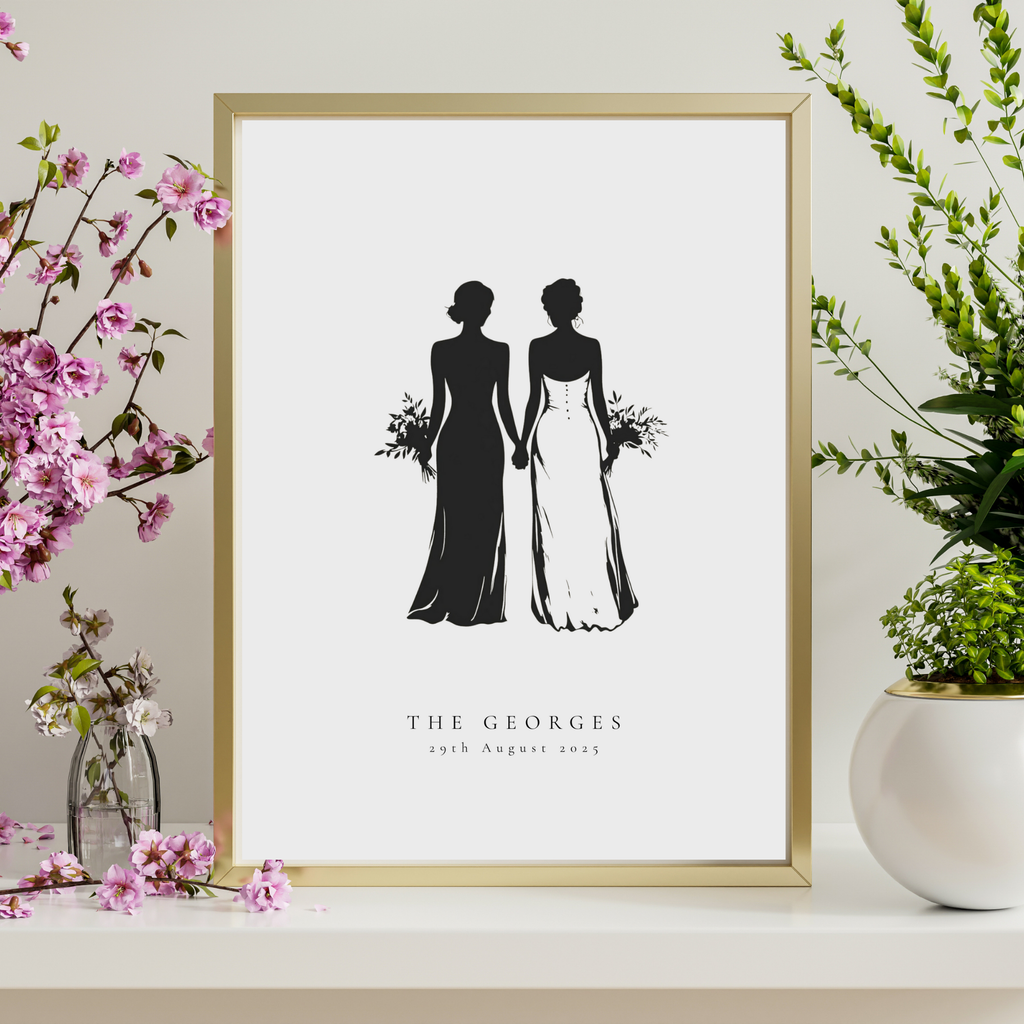 Mrs & Mrs Personalised Fine Art Print