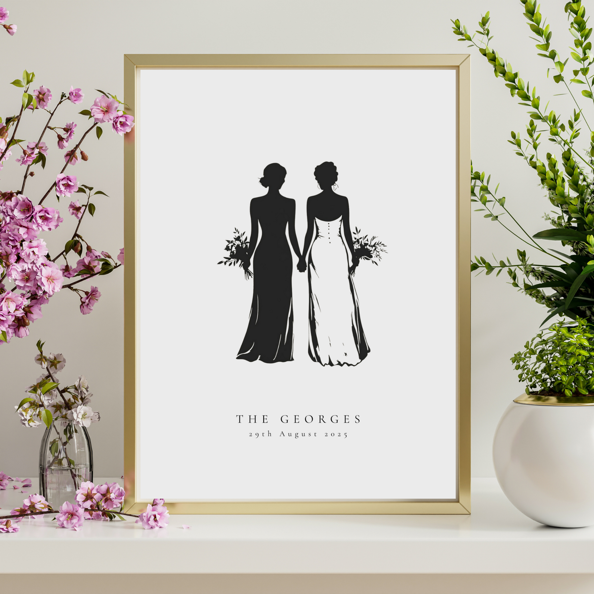 Mrs & Mrs Personalised Fine Art Print