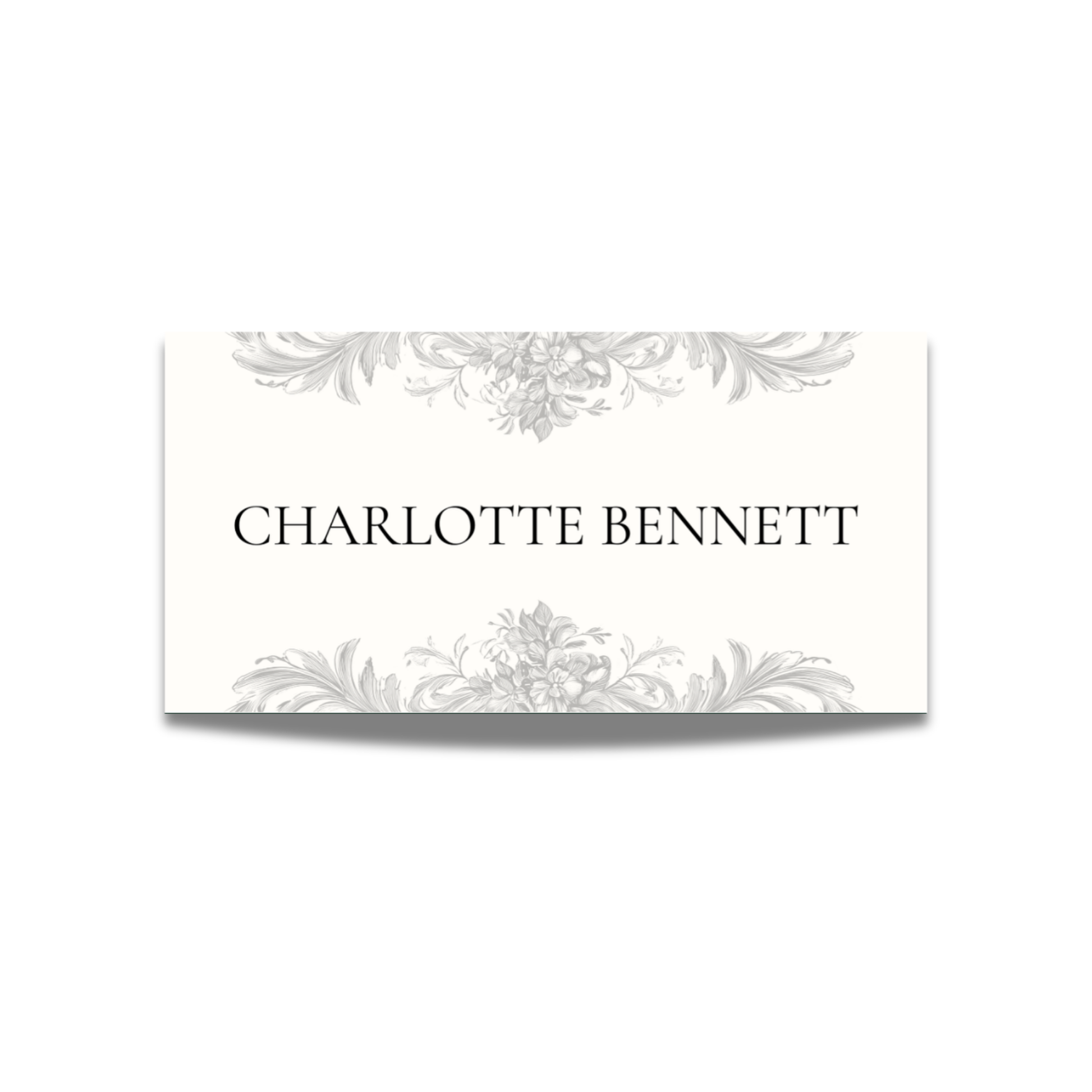 Simple Cream & Black Name Place Cards (To Pair With Monogram Suite)