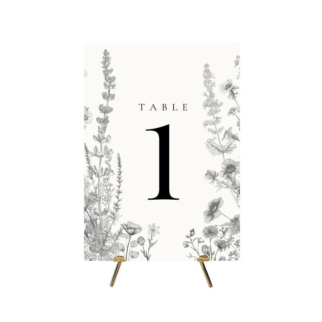 Simple Wildflower Stems Florals Table Numbers