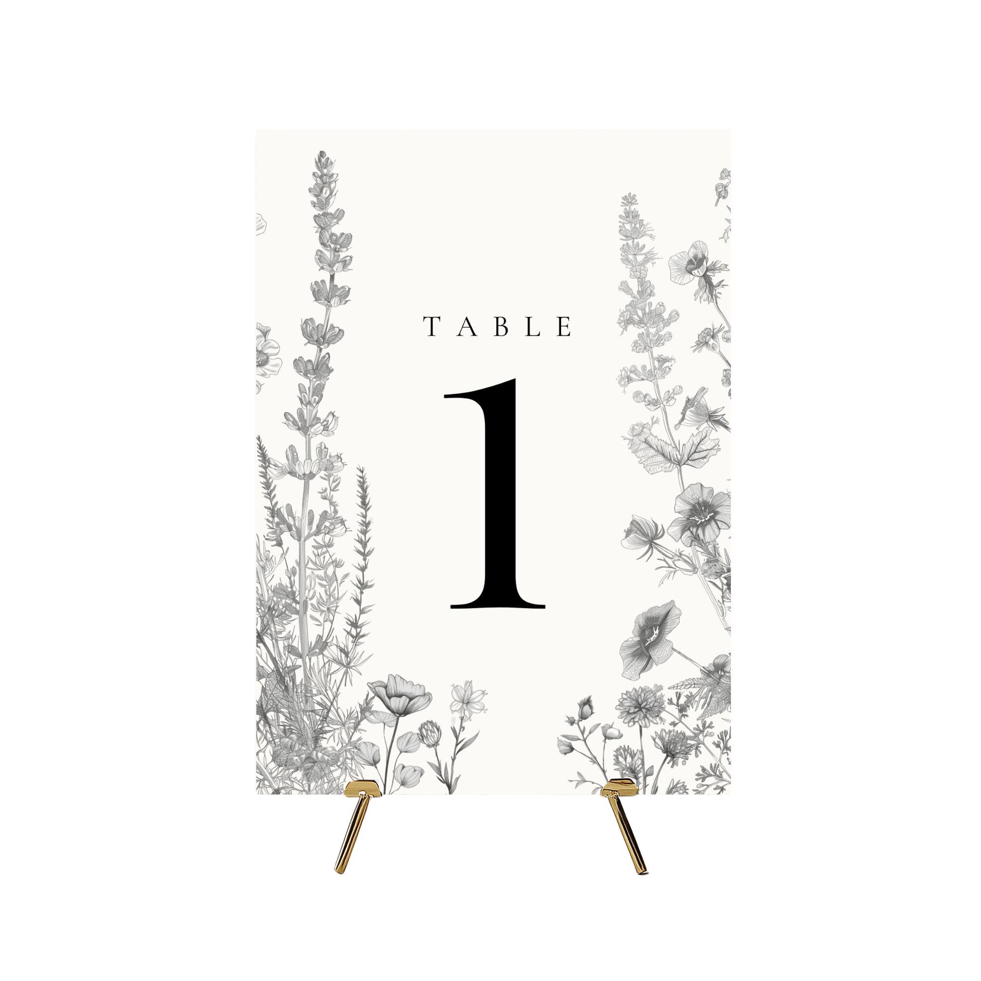 Simple Wildflower Stems Florals Table Numbers