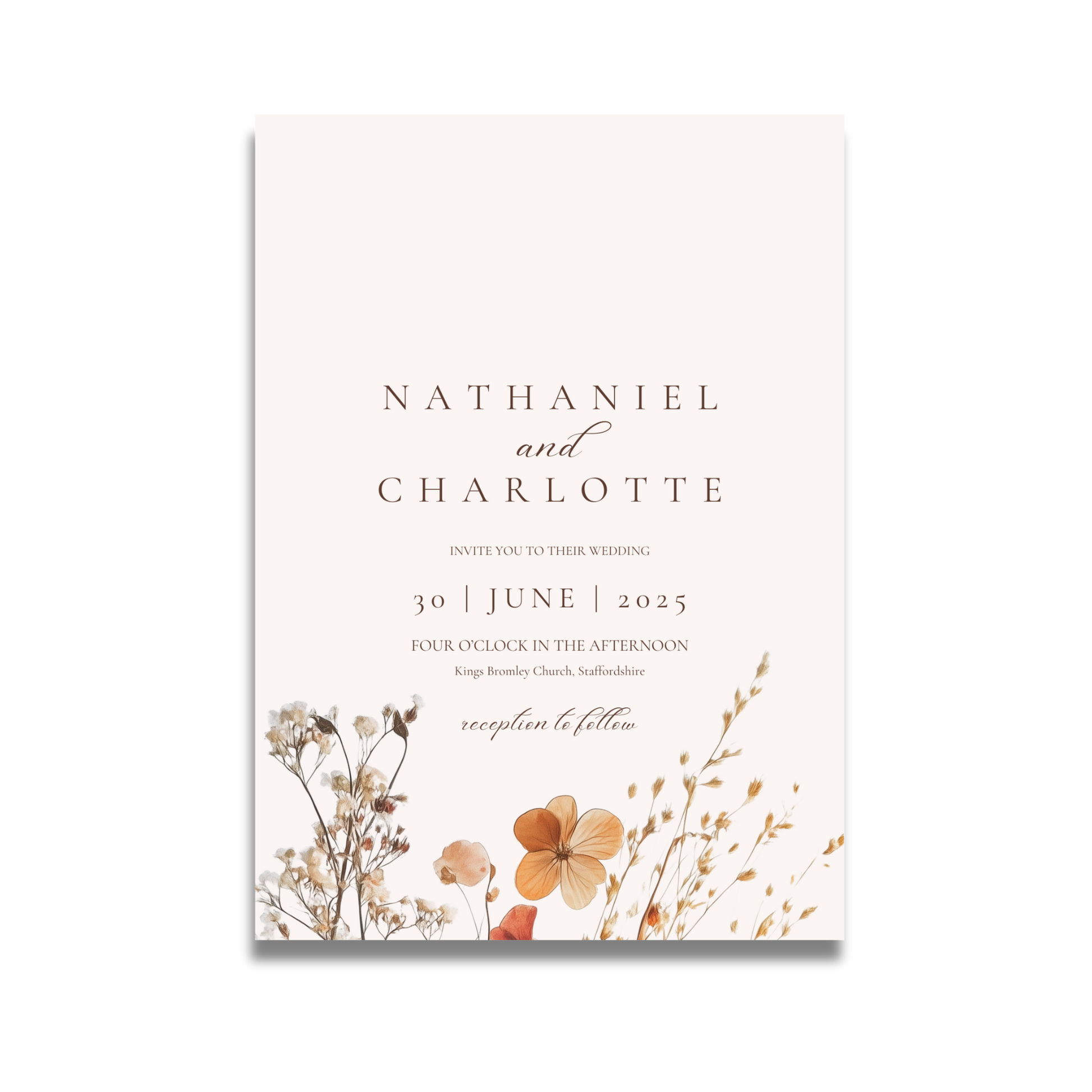 Simple Dried Flowers Invite & RSVP
