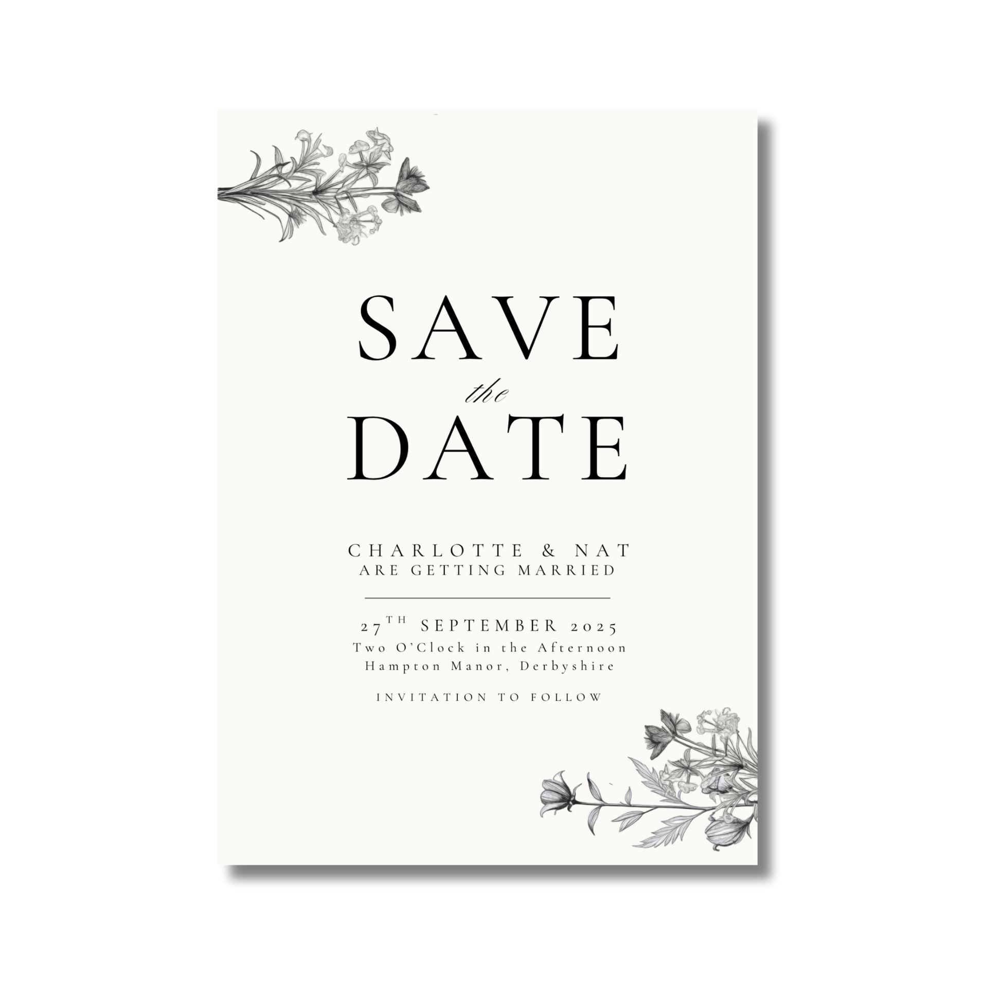 Simple Wildflower Stems Florals Save The Date