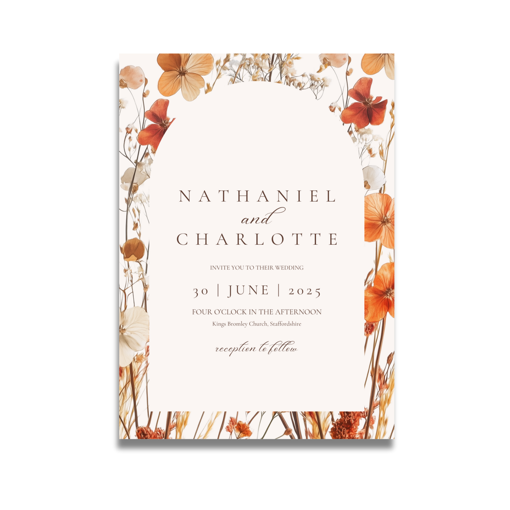 Dried Autumn Flower Arch Invite & RSVP