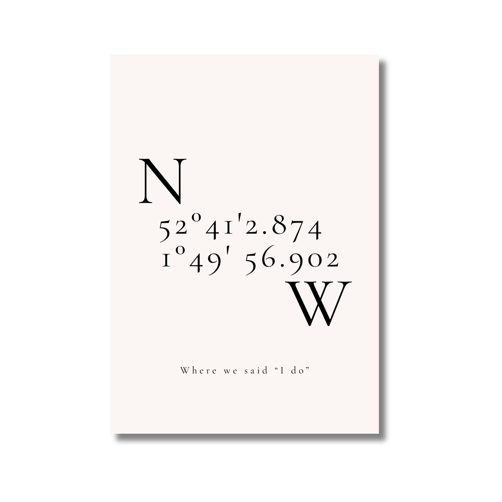 Venue Or Engagement Coordinates Fine Art Print