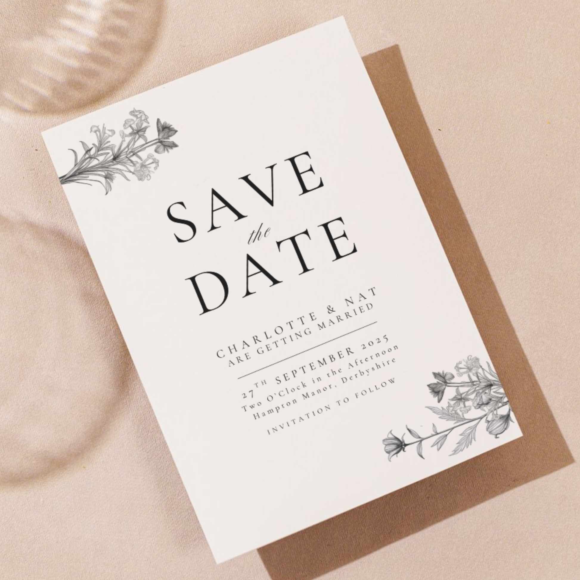 Simple Wildflower Stems Florals Save The Date