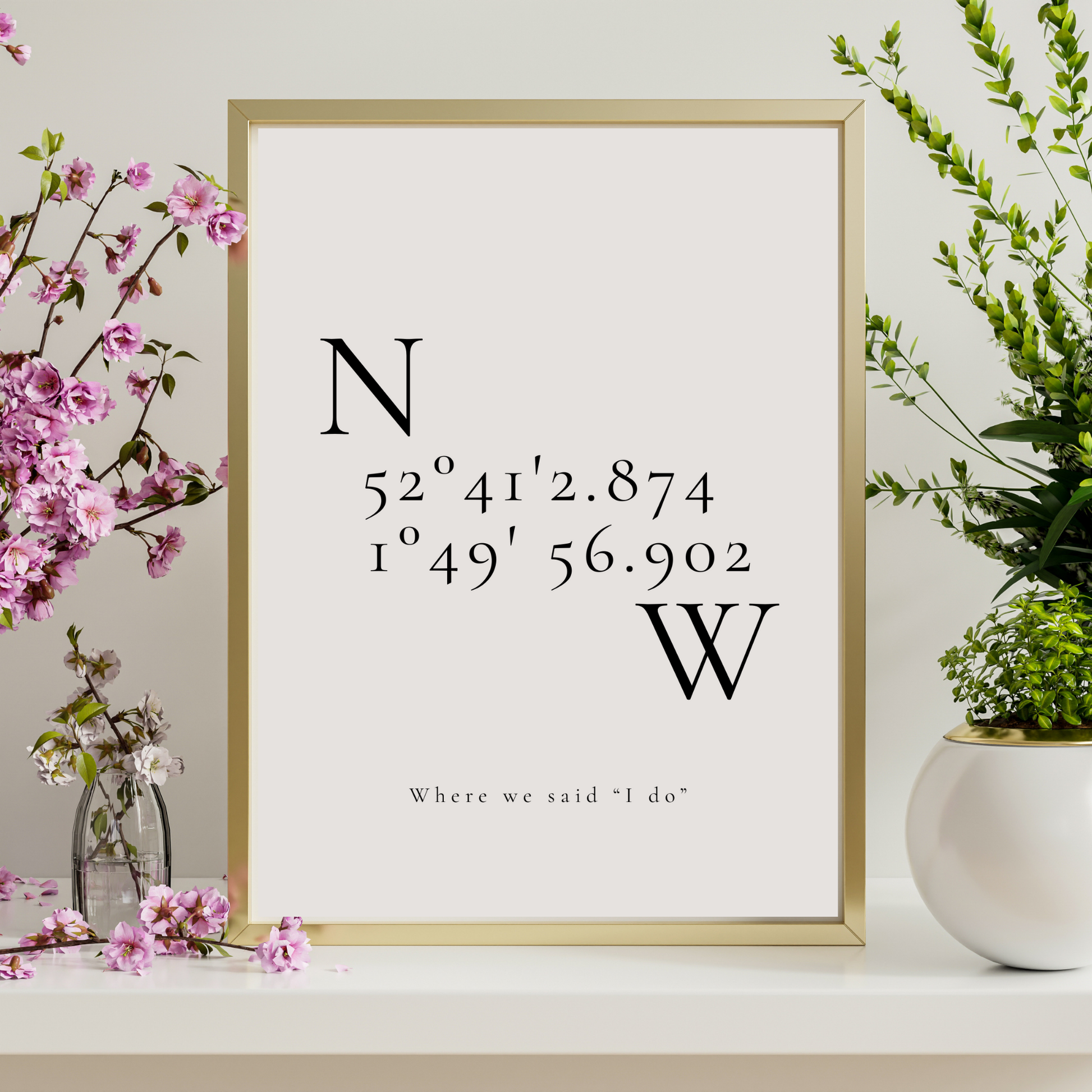 Venue Or Engagement Coordinates Fine Art Print