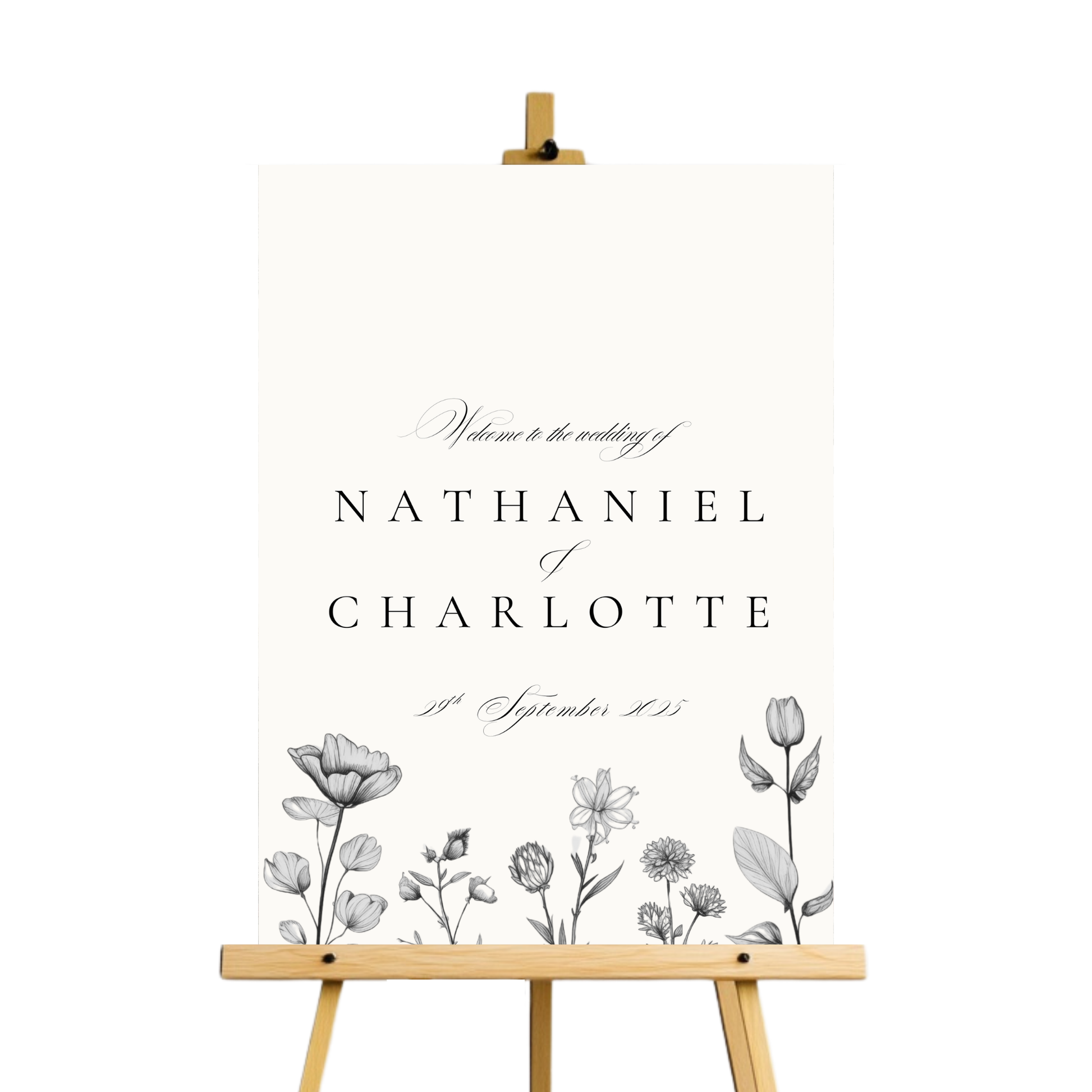 Simple Wildflower Stems Florals Welcome Sign