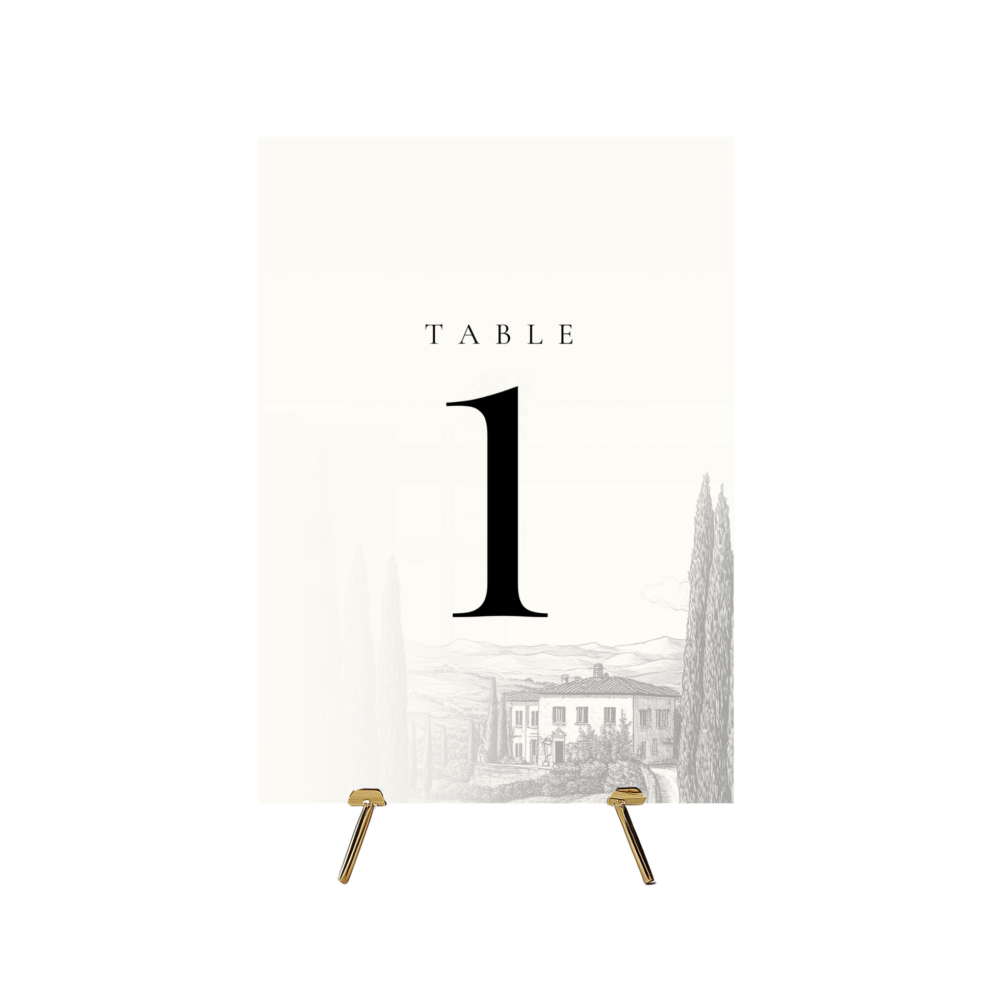 Monochrome Tuscany Table Numbers