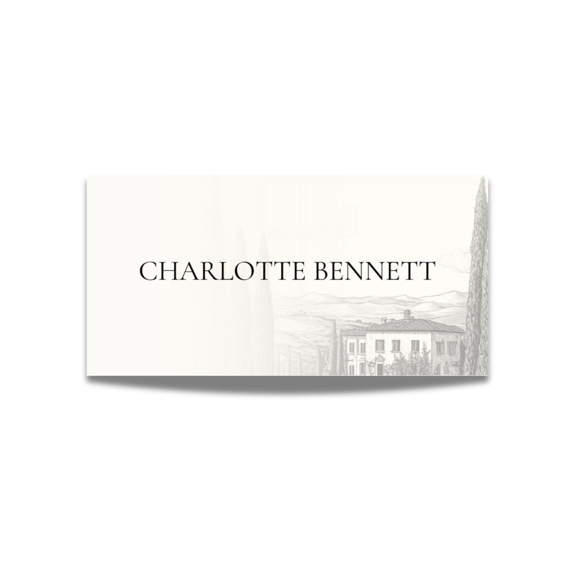 Monochrome Tuscany Name Place Cards