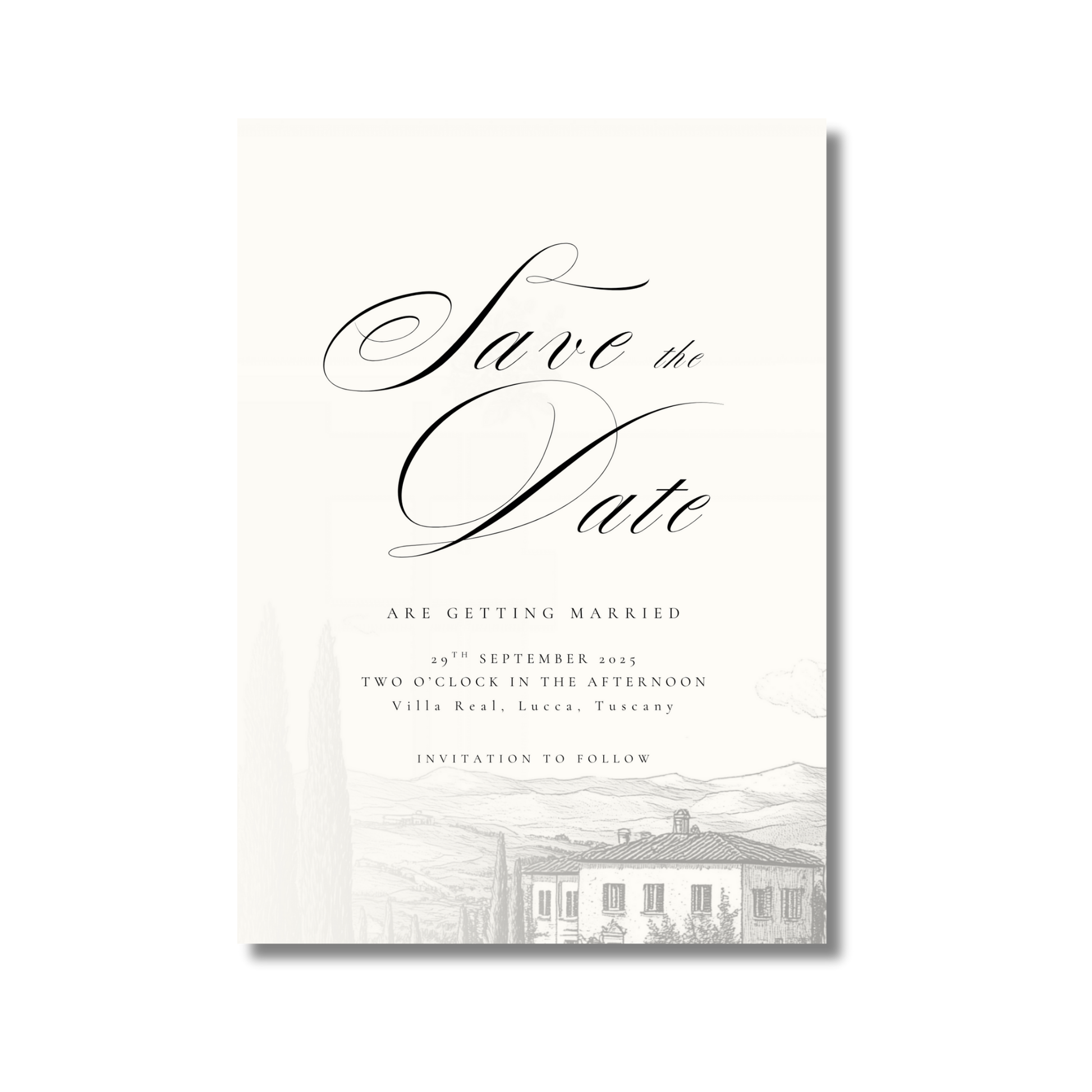 Monochrome Tuscany Save The Date