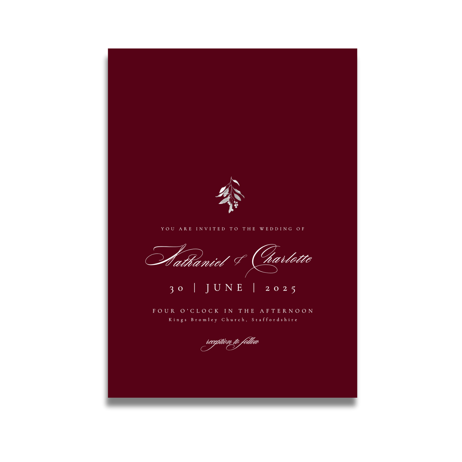 Burgundy Mistletoe Invite & RSVP