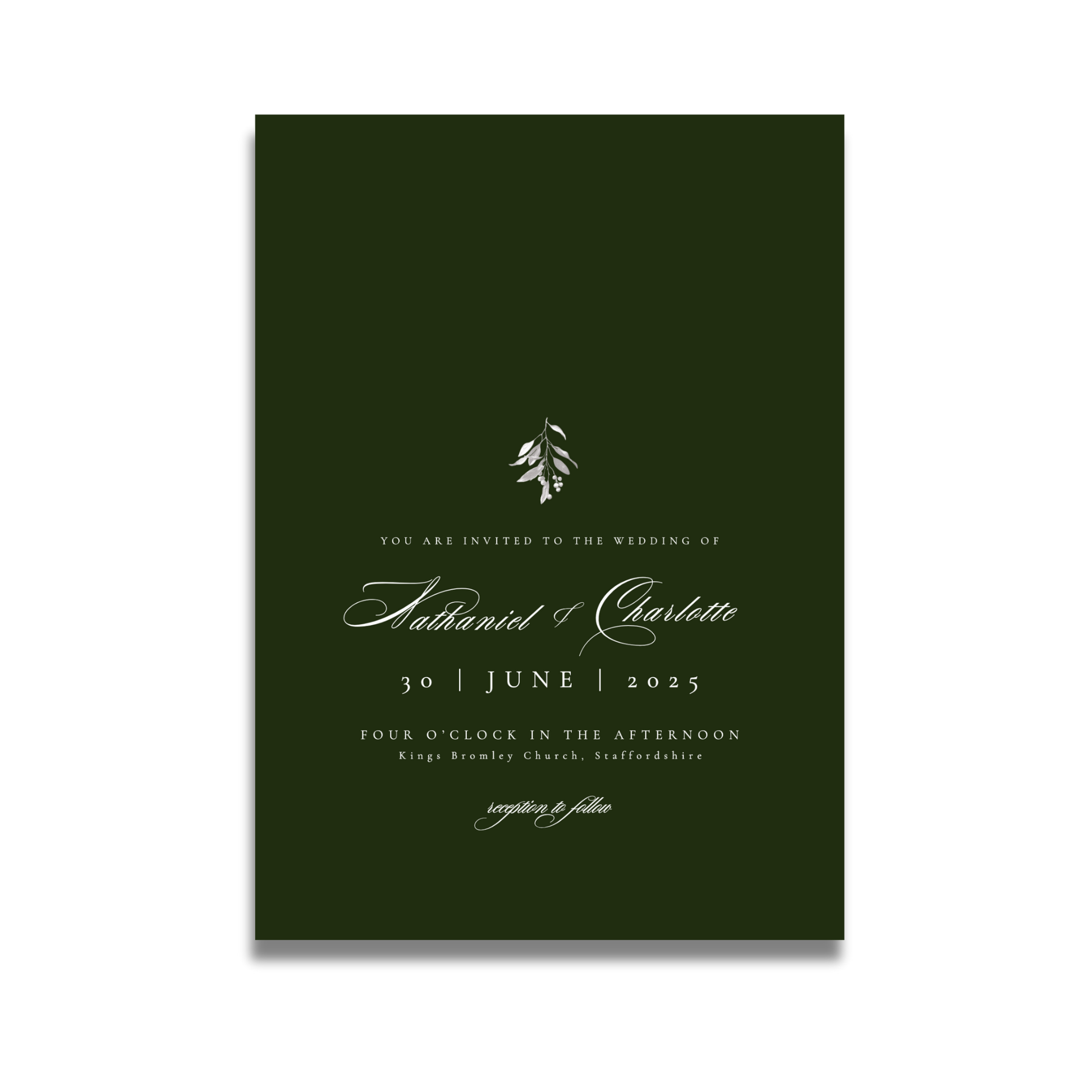 Green Mistletoe Invite & RSVP