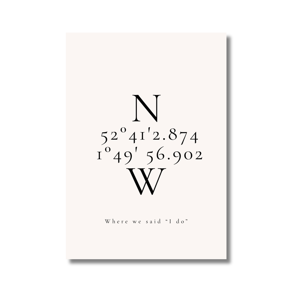 Venue Or Engagement Coordinates Fine Art Print
