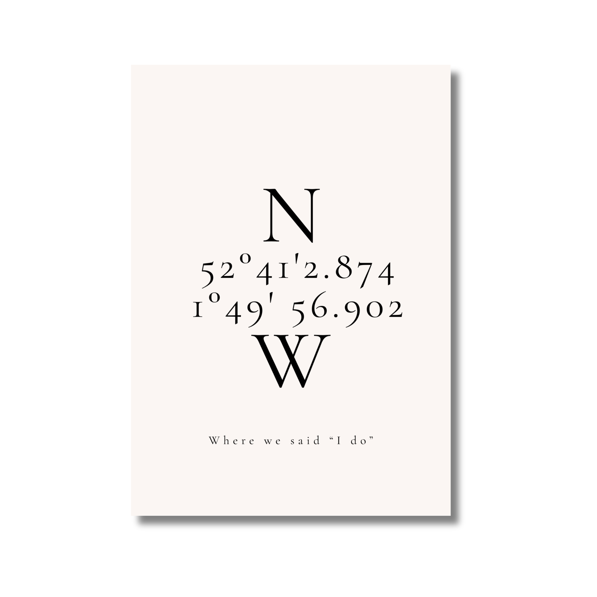 Venue Or Engagement Coordinates Fine Art Print