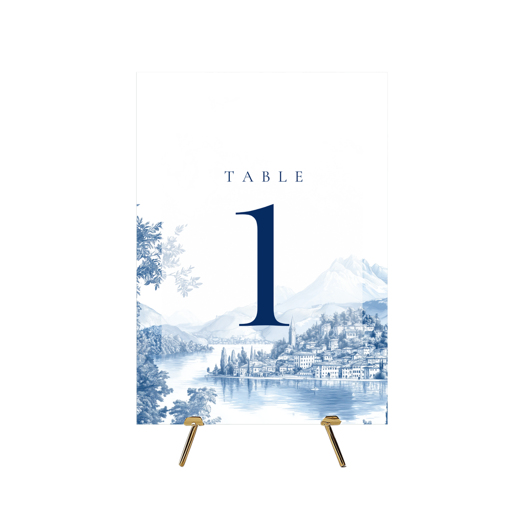 Blue Lake Como Table Numbers